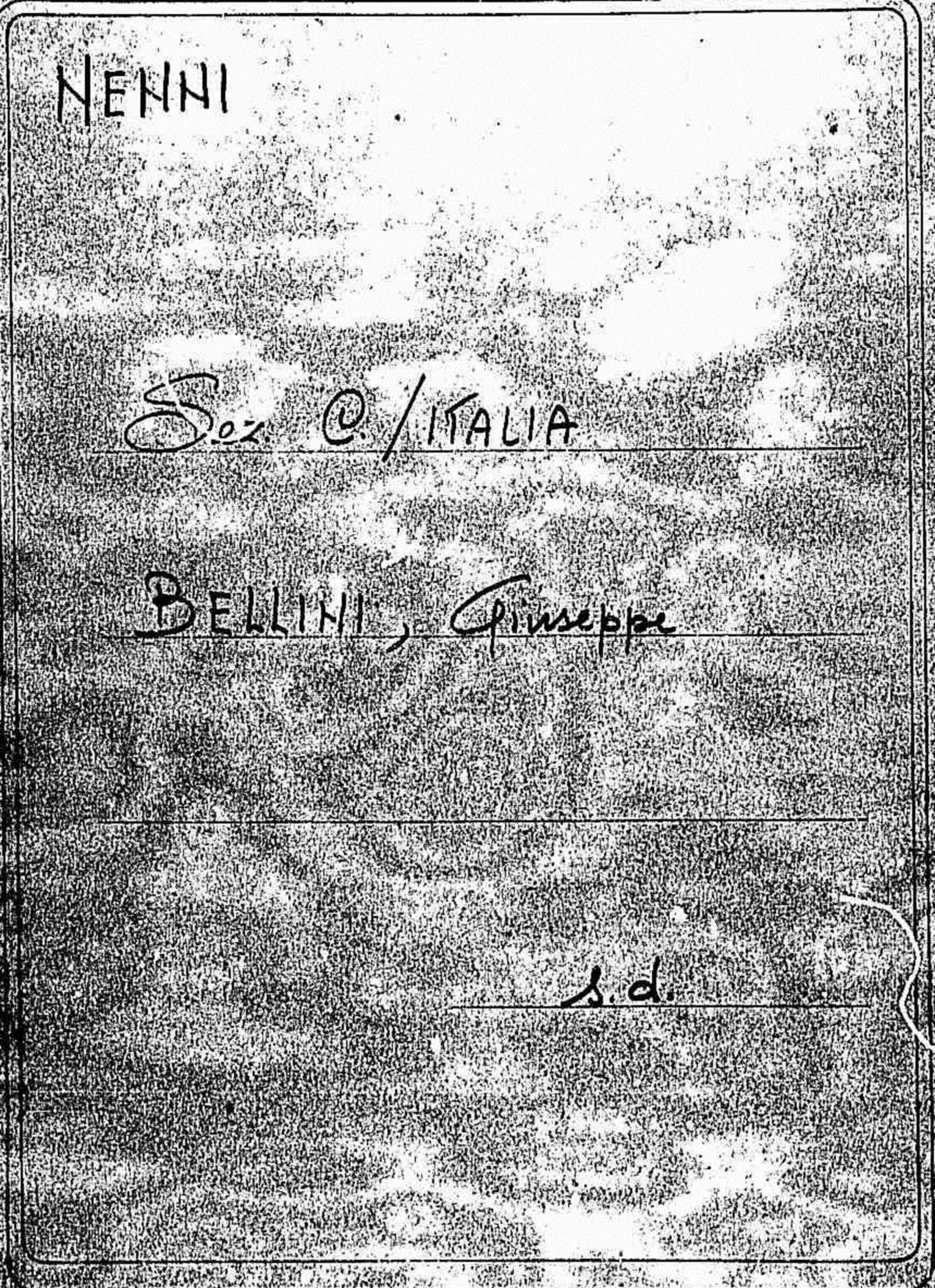 Bellini Giuseppe, s.d.