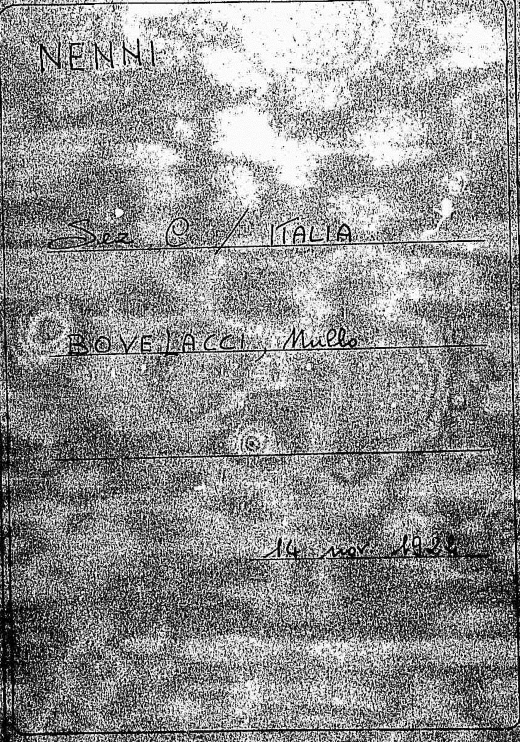 Bovelacci Nullo, 1922 nov. 14