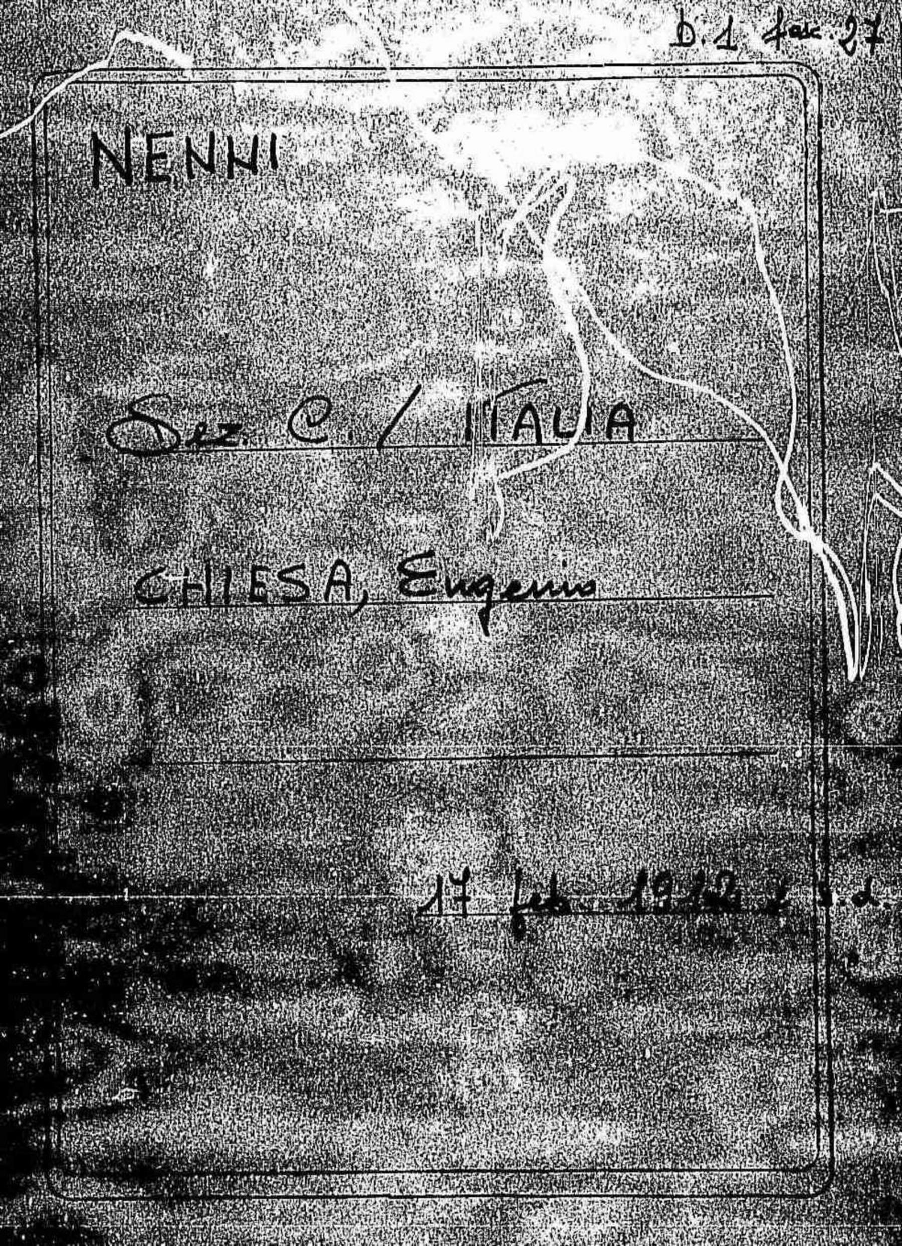 Chiesa Eugenio, 1912 feb. 17 - 1918 ott. 24