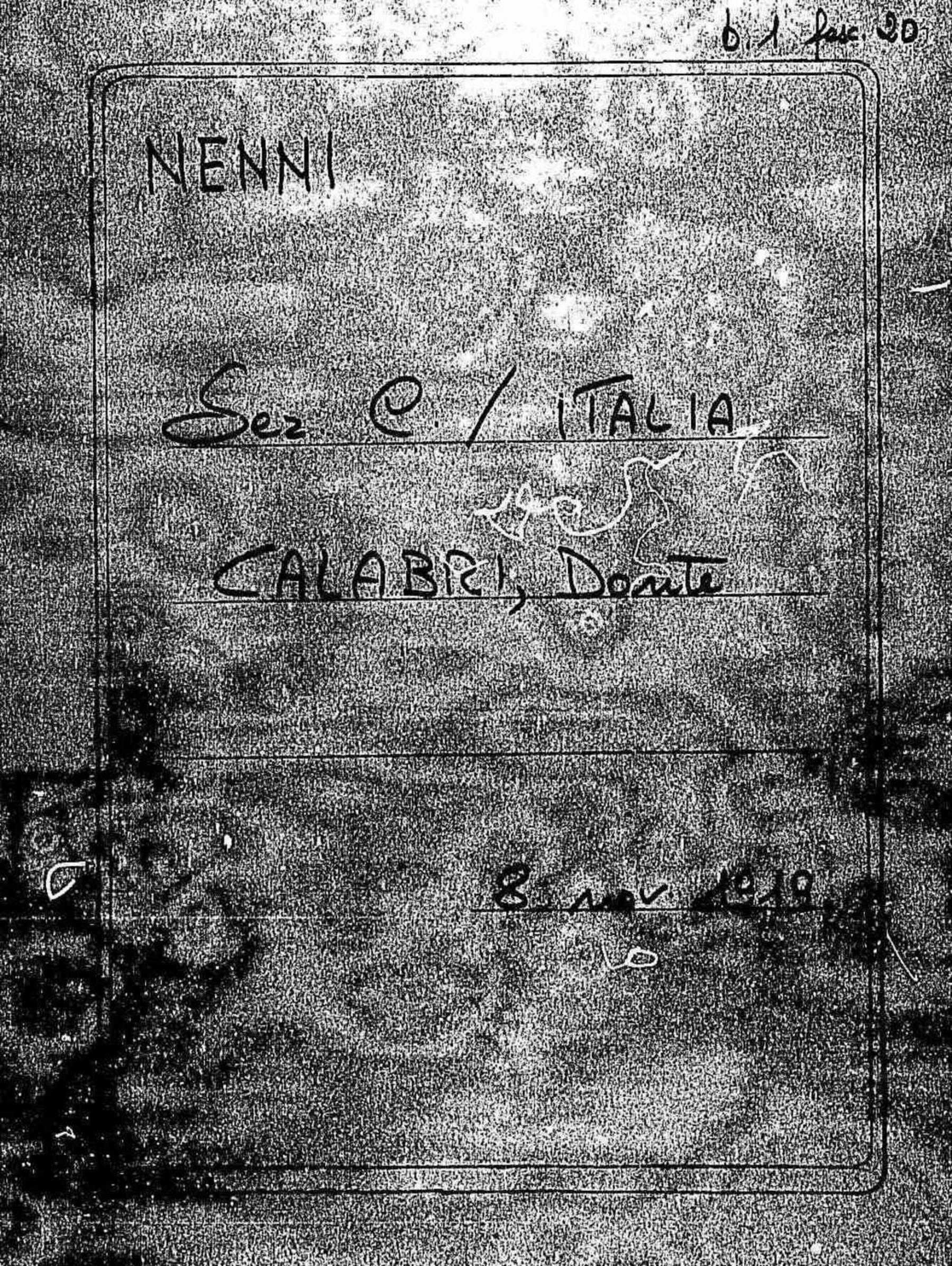 Calabri Dante, 1919 nov. 8