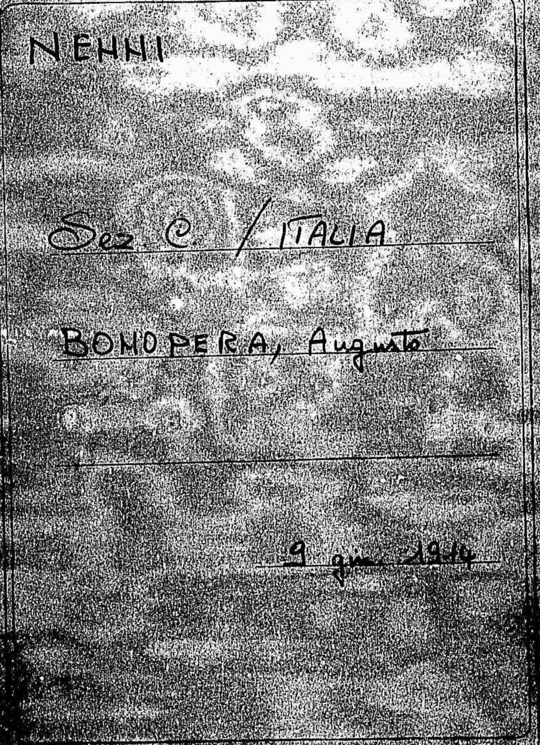 Bonopera Augusto, 1914 giu. 9