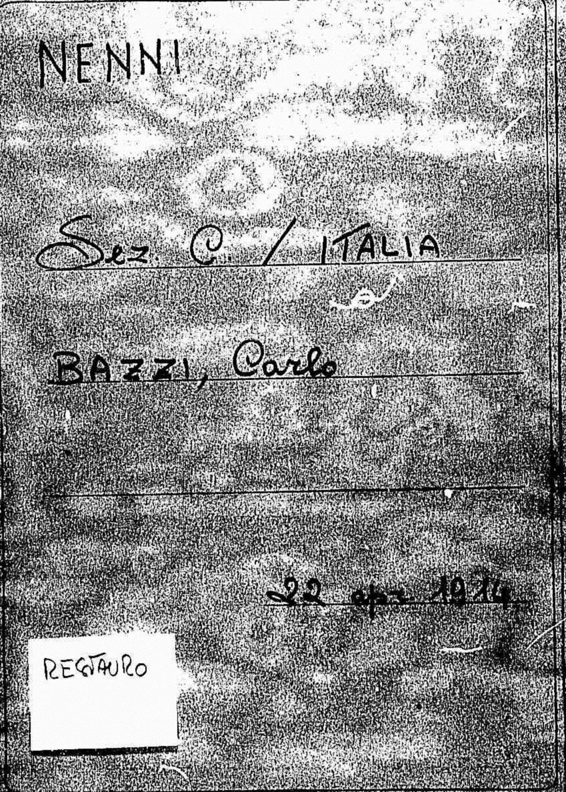 Bazzi Carlo, 1914 apr. 22 - 1915 apr. 20