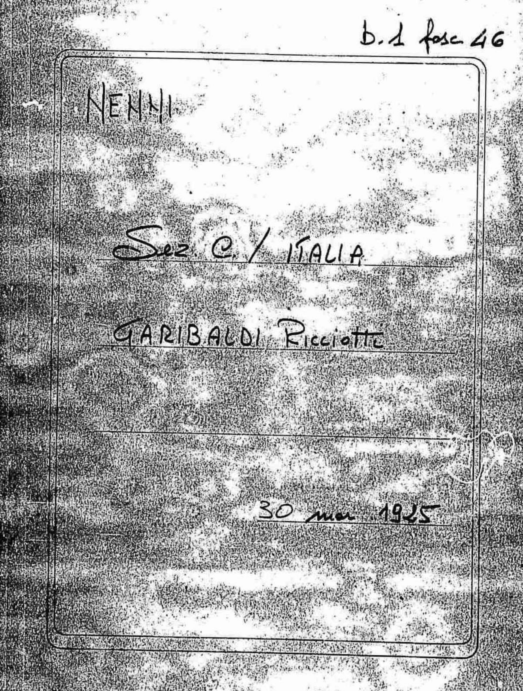 Garibaldi Ricciotti, 1925 mar. 30
