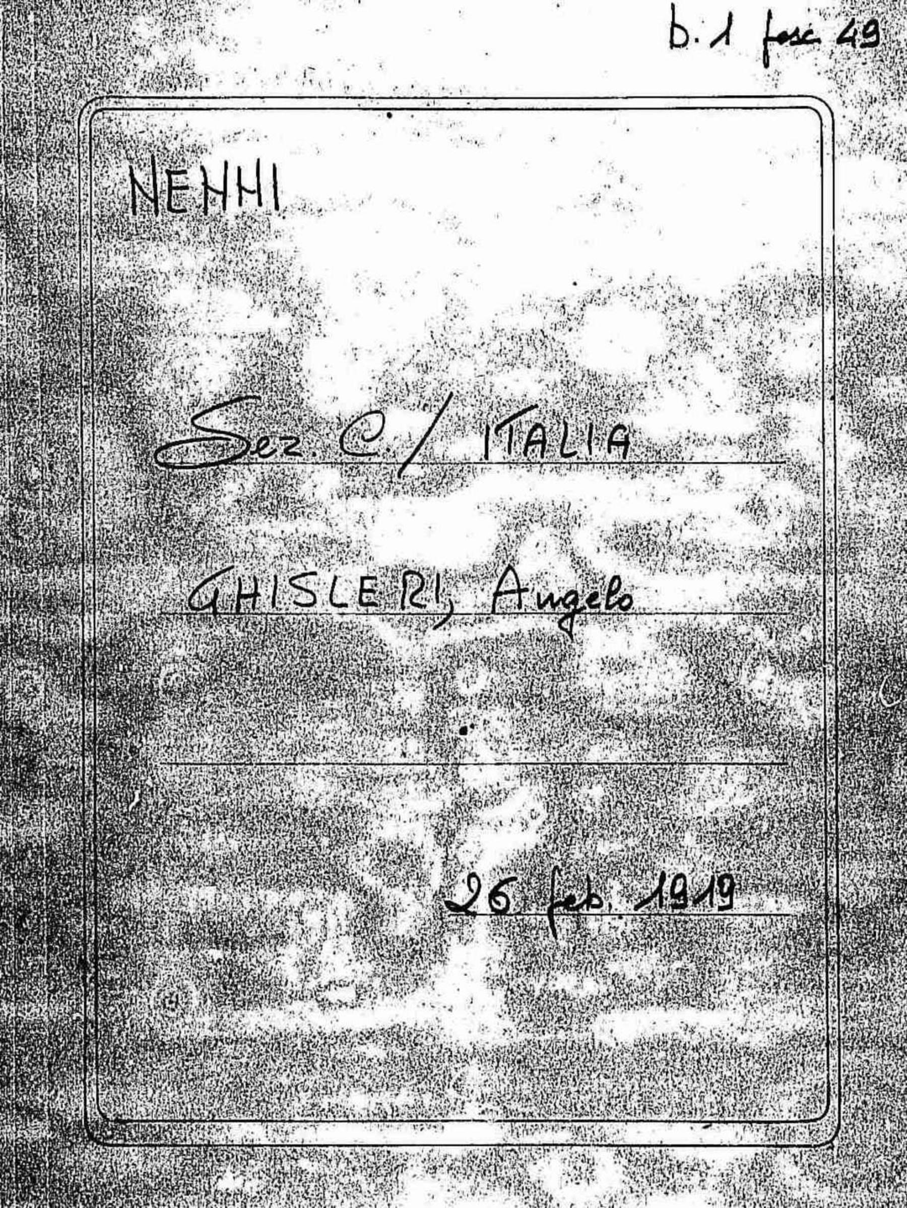 Ghisleri Arcangelo, 1919 feb. 26