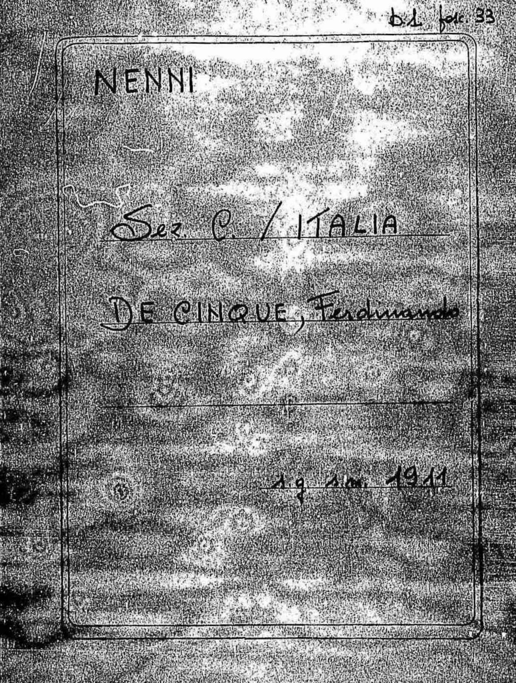 De Cinque Ferdinando, 1911 mar. 14