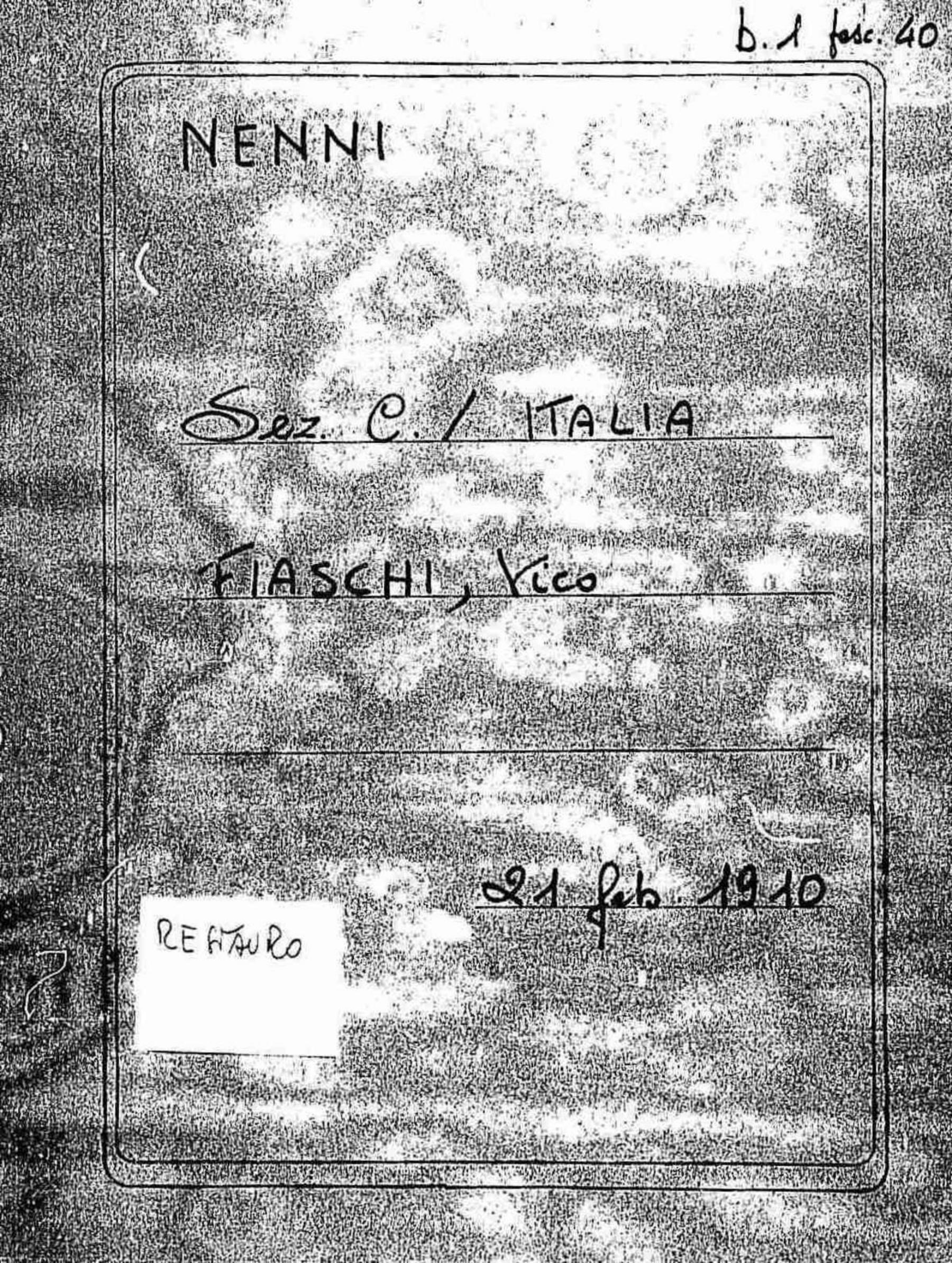 Fiaschi Vito, 1910 feb. 21