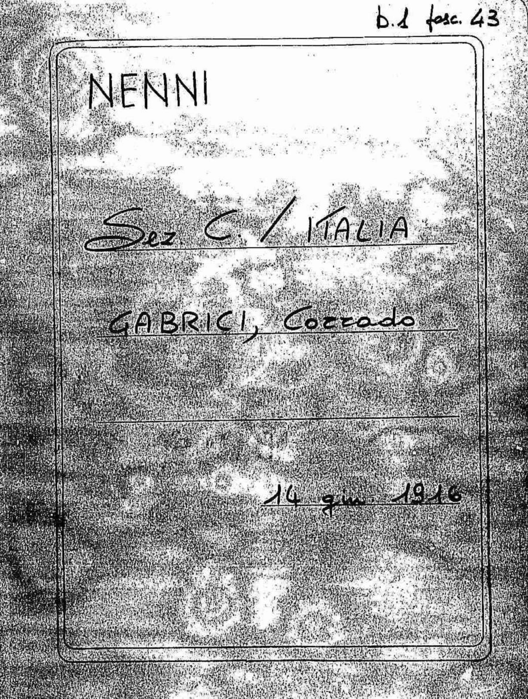 Gabrici Corrado, 1926 giu. 14