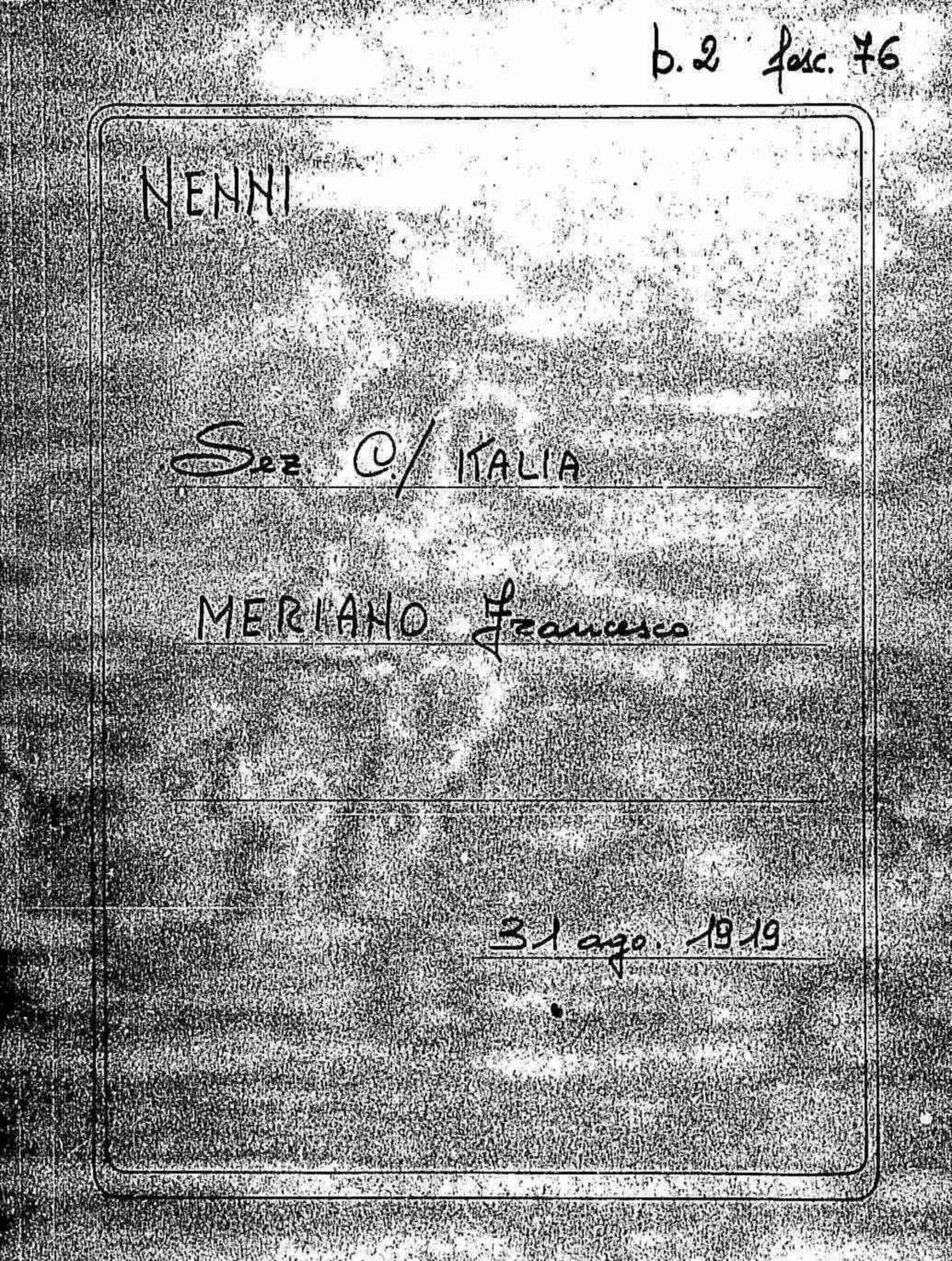Meriano Francesco, 1919 ago. 31