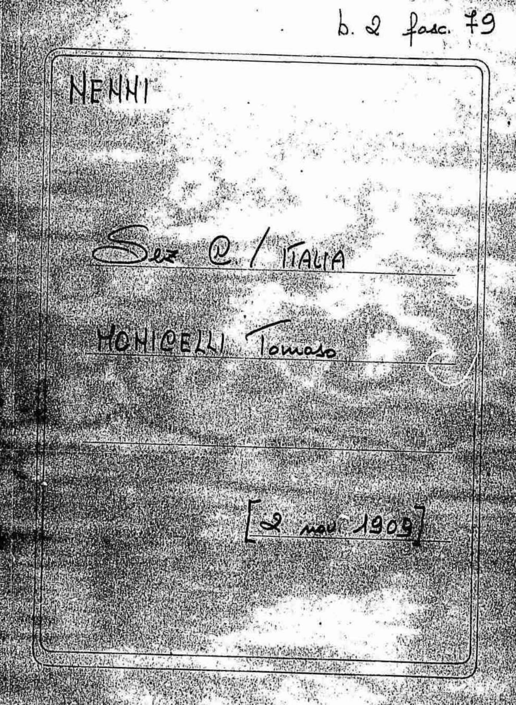 Monicelli Tomaso, 1909 nov. 2