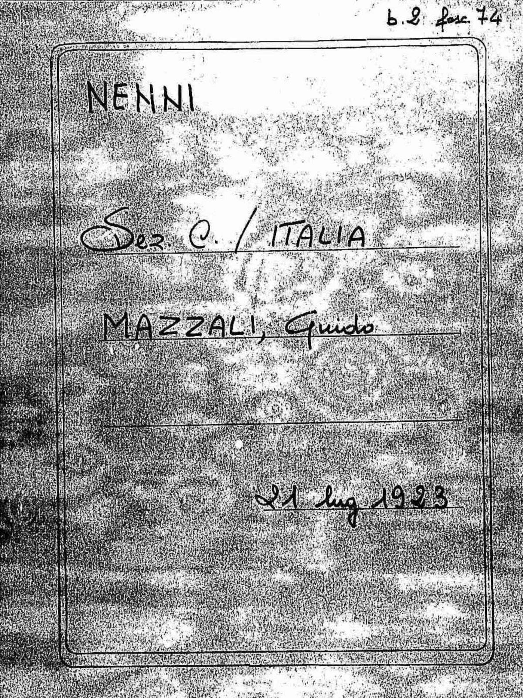 Mazzali Guido, 1923 lug. 21