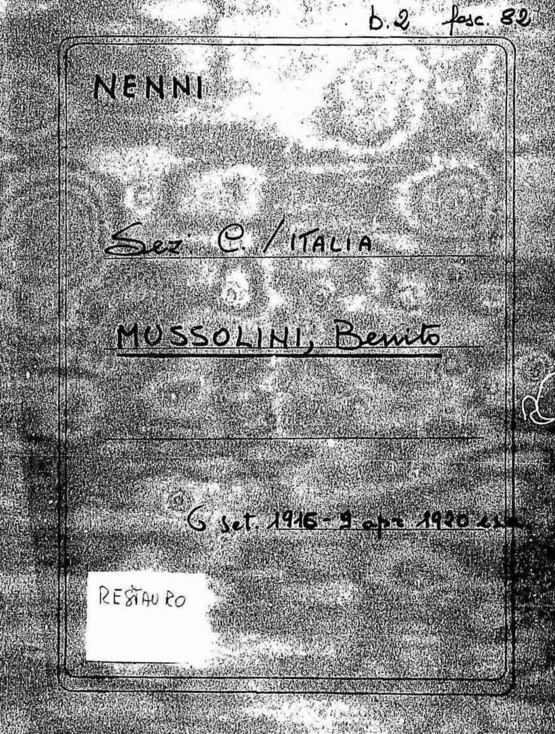 Mussolini Benito, 1916 set. 9 - 1920 apr. 9