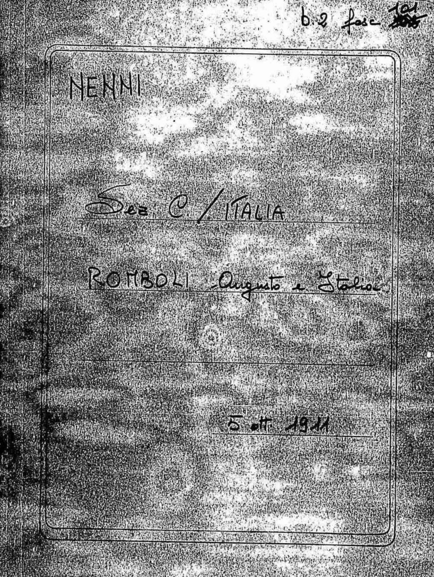 Romboli Augusto e Italia, 1911 ott. 5