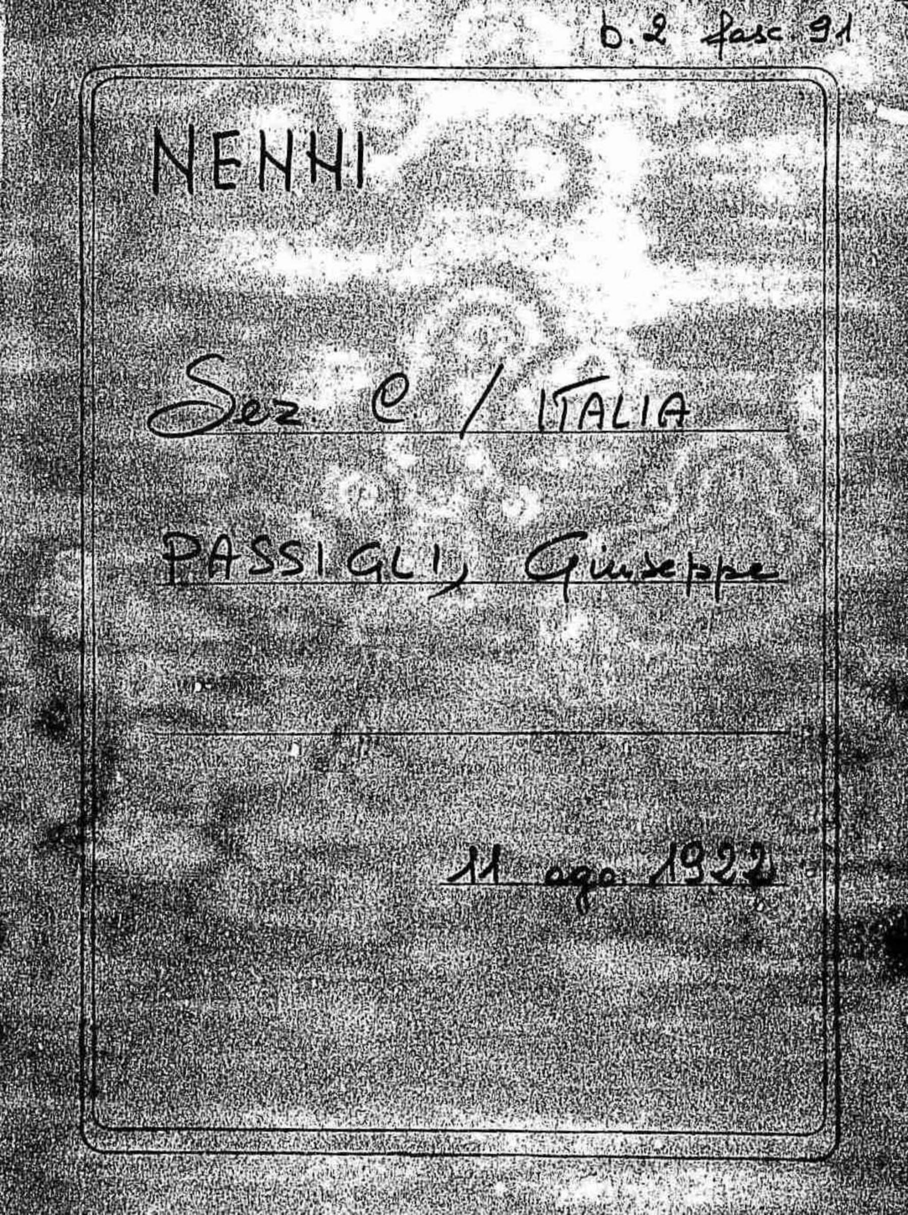 Passigli Giuseppe, 1922 ago. 11