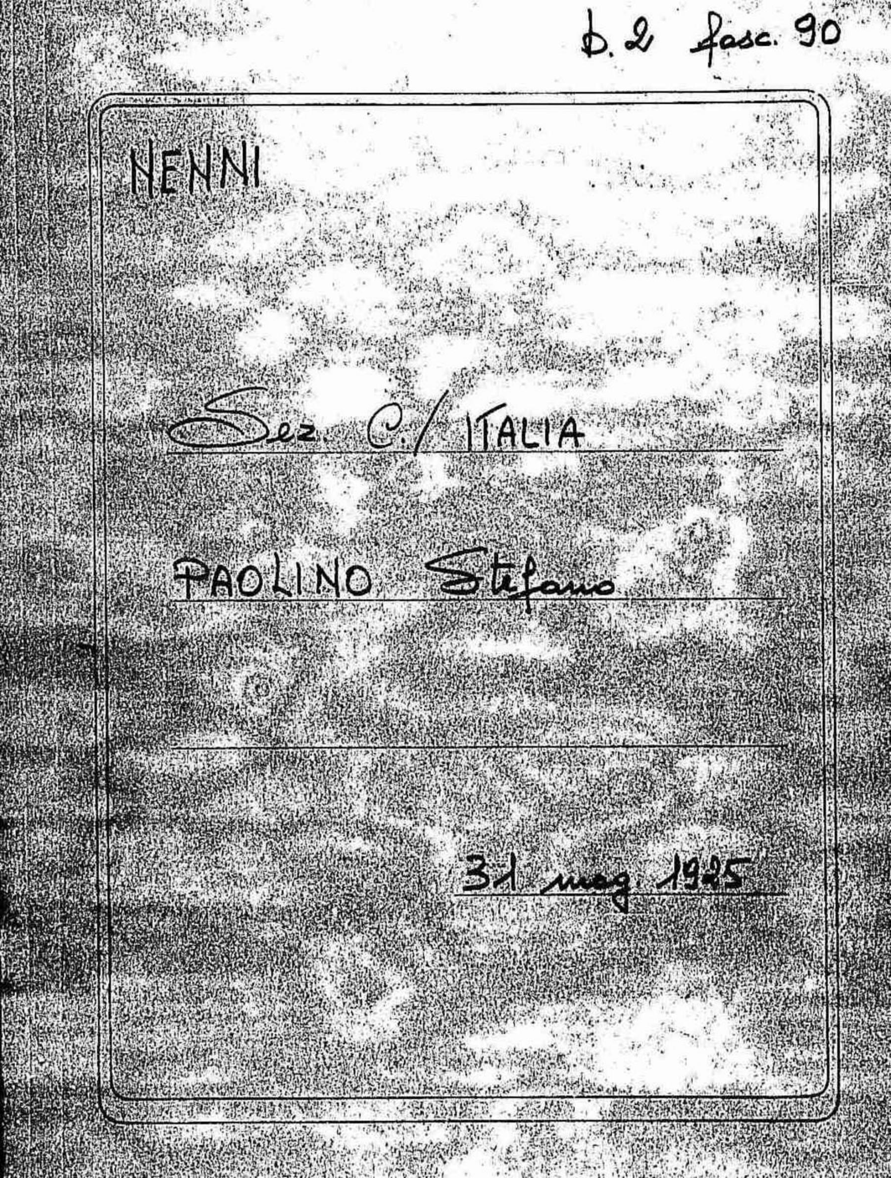 Paolino Stefano, 1925 mag. 31