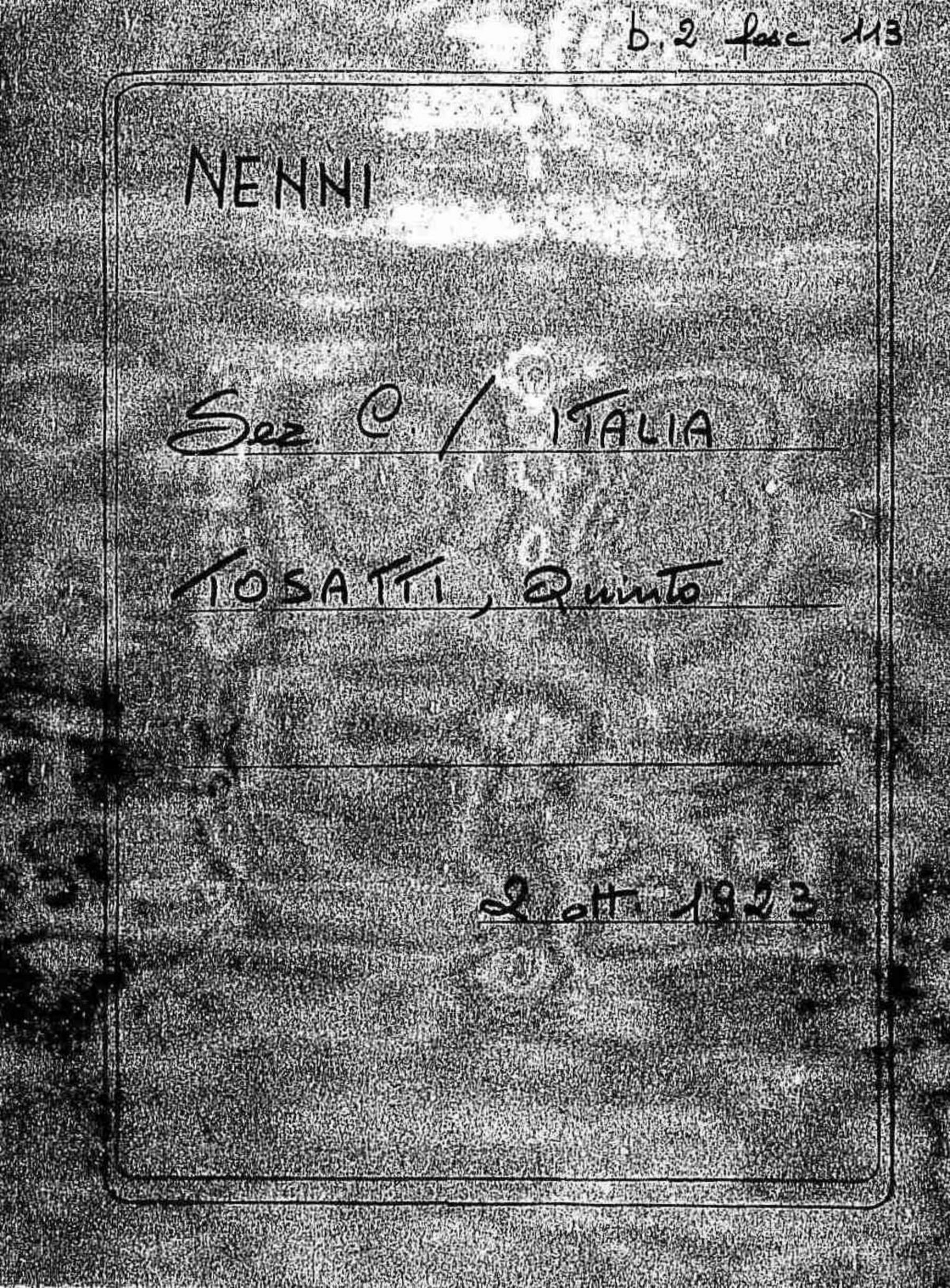 Tosatti Quinto, 1923 ott. 2