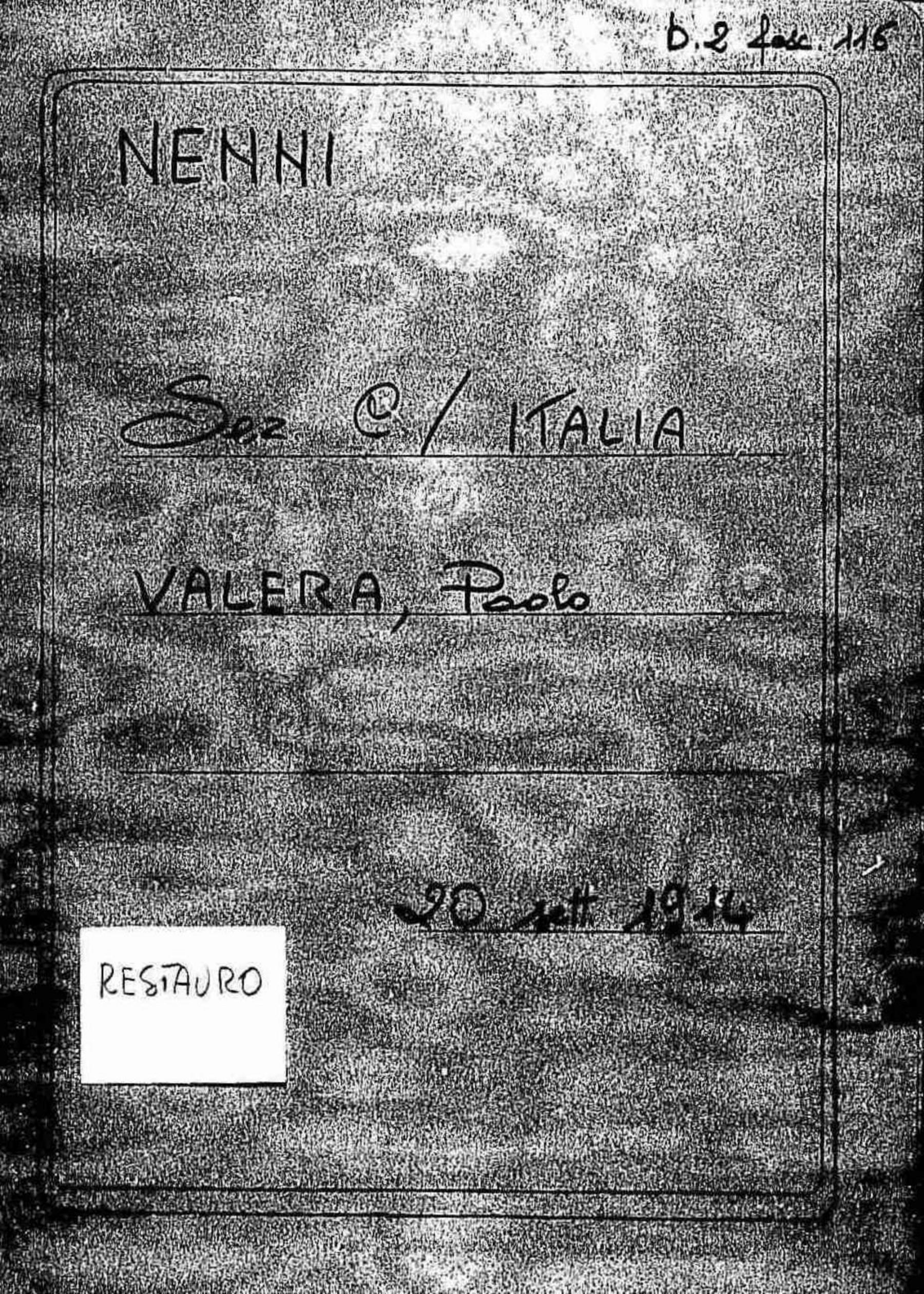 Valera Paolo, 1914 set. 20