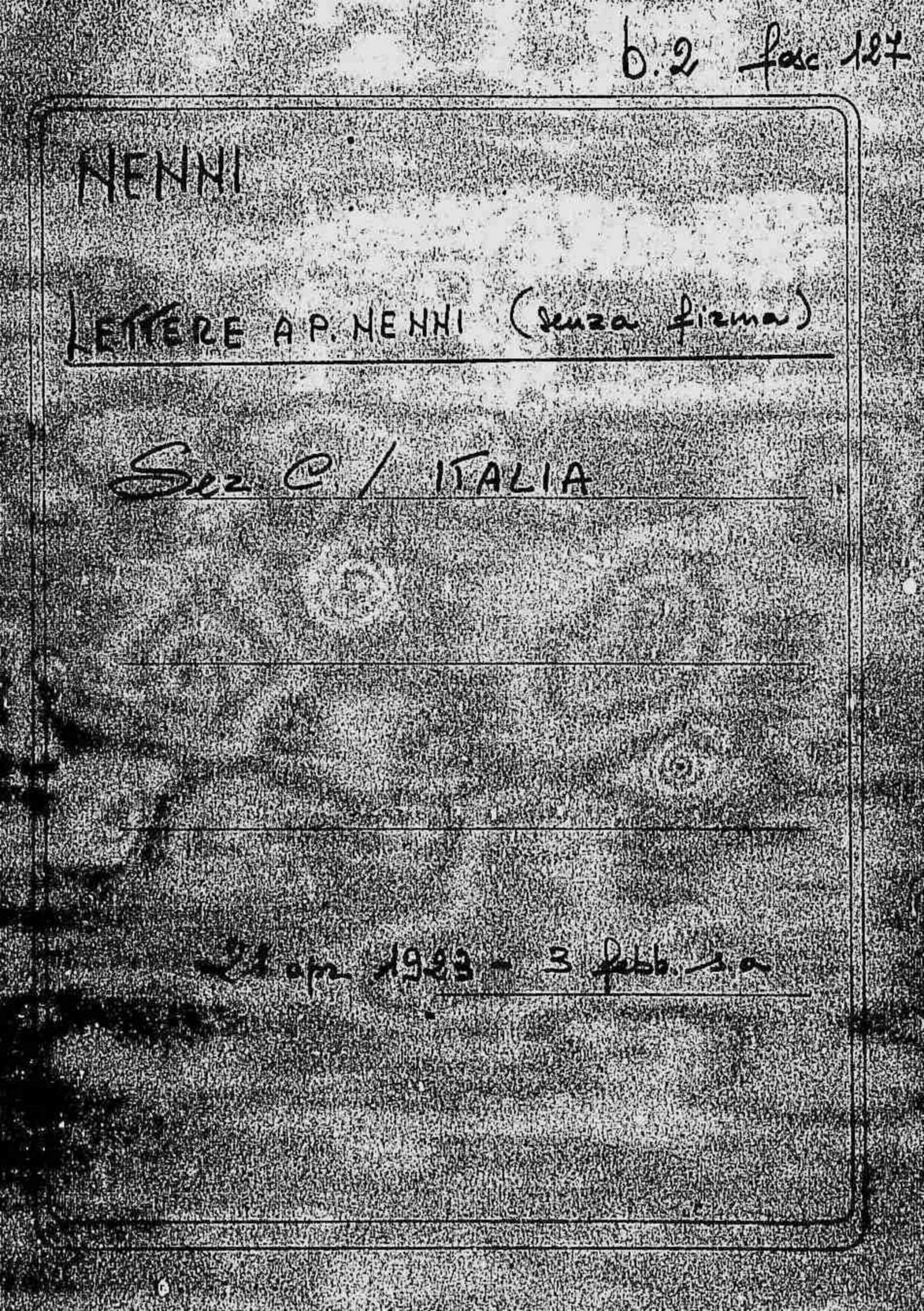 Lettere di anonimi, 1923 apr. 21 - 1924 gen. 1