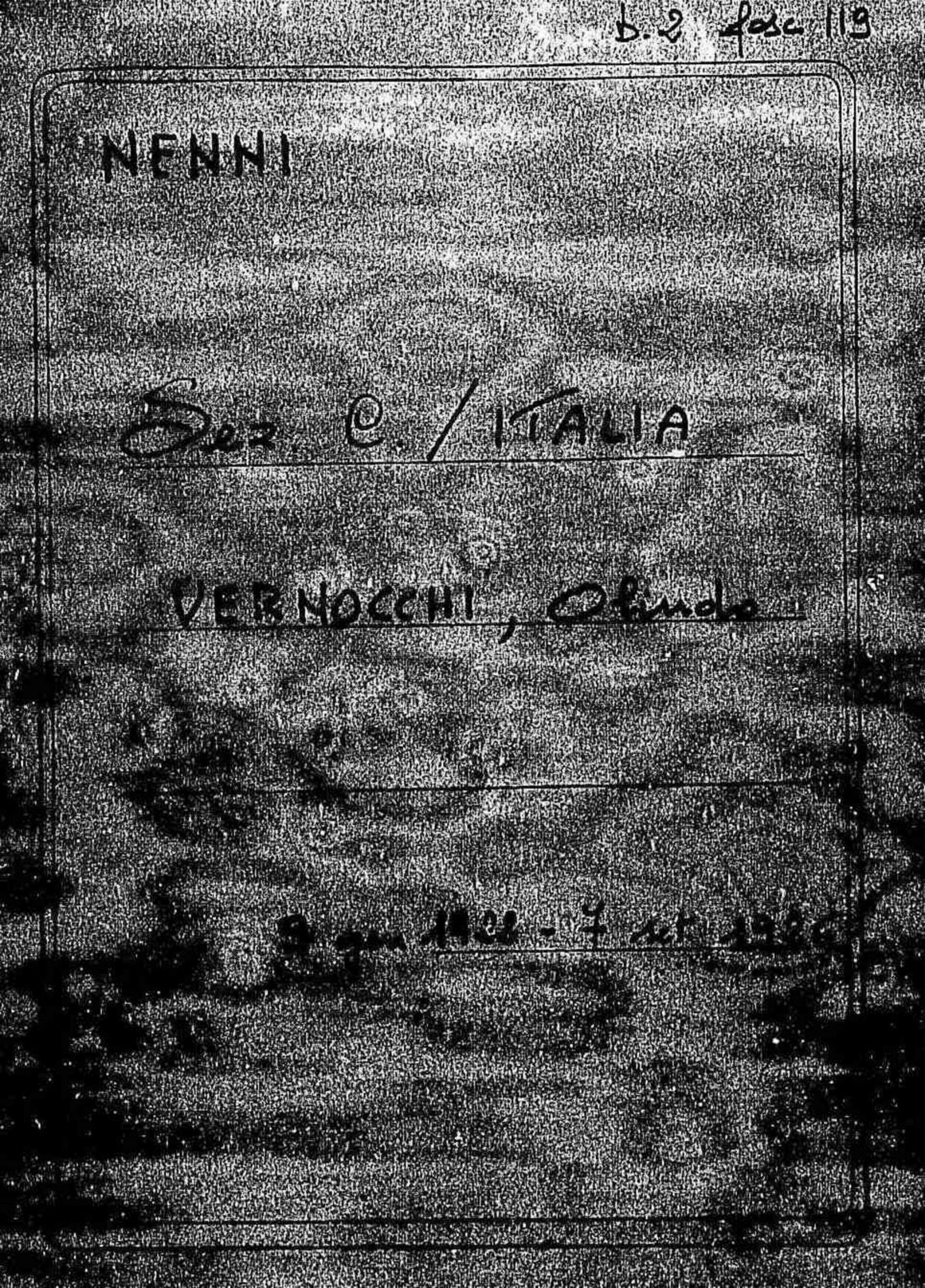 Vernocchi Olindo, 1922 dic. 18 - 1926 set. 7