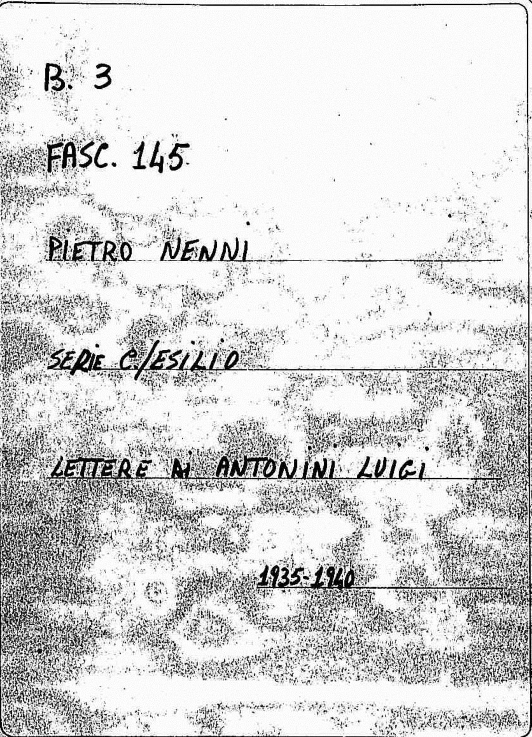 Antonini Luigi, 1935 dic. 11 - 1940 feb. 27