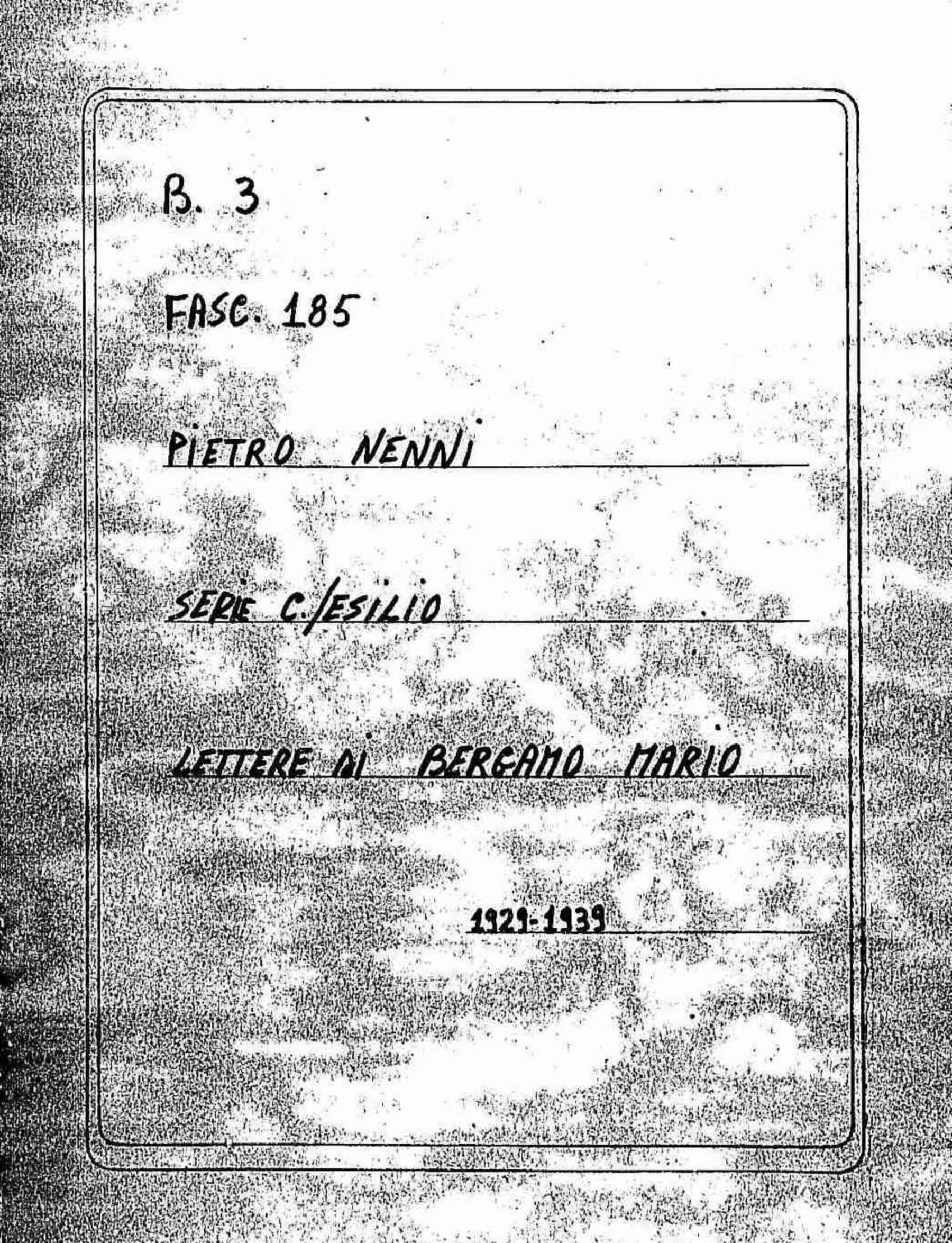 Bergamo Mario, 1929 mag. 25 - 1939