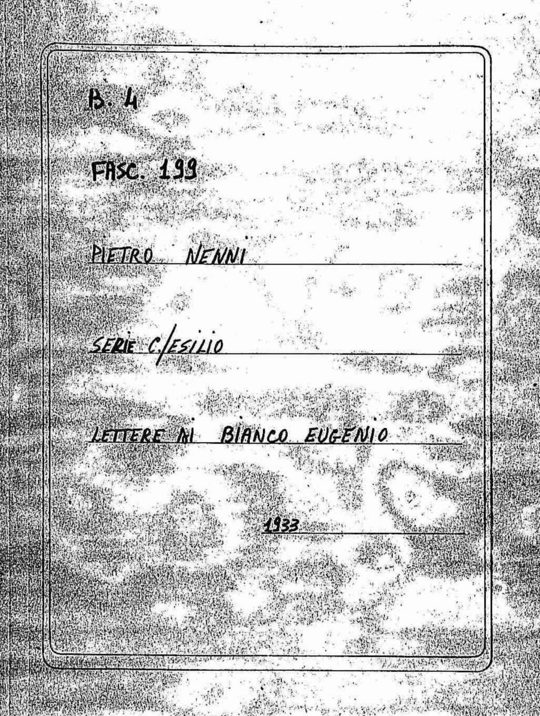 Bianco Eugenio, 1933 ott. 29