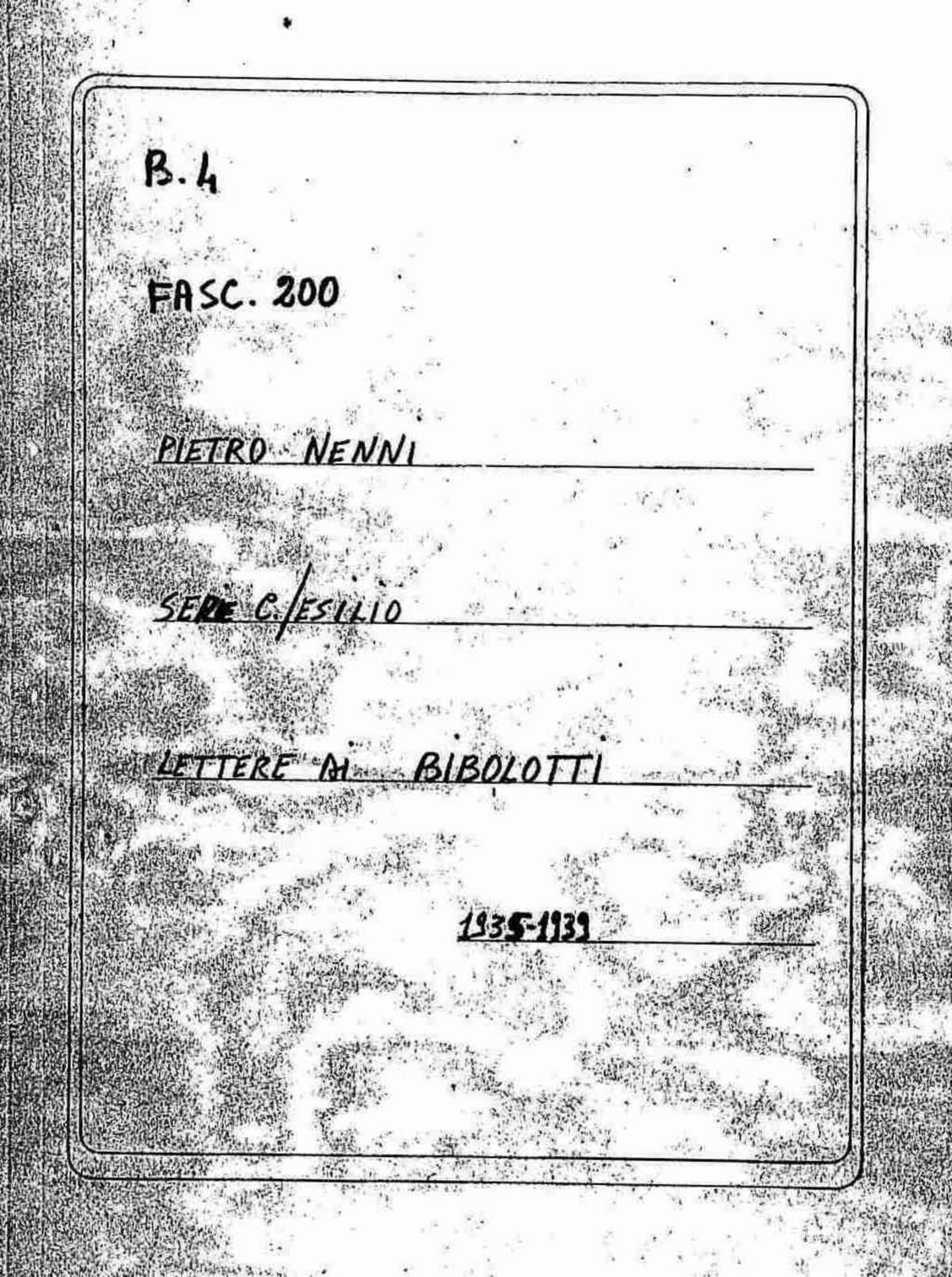 Bibolotti, 1935 ago. 27 - 1939 ago.