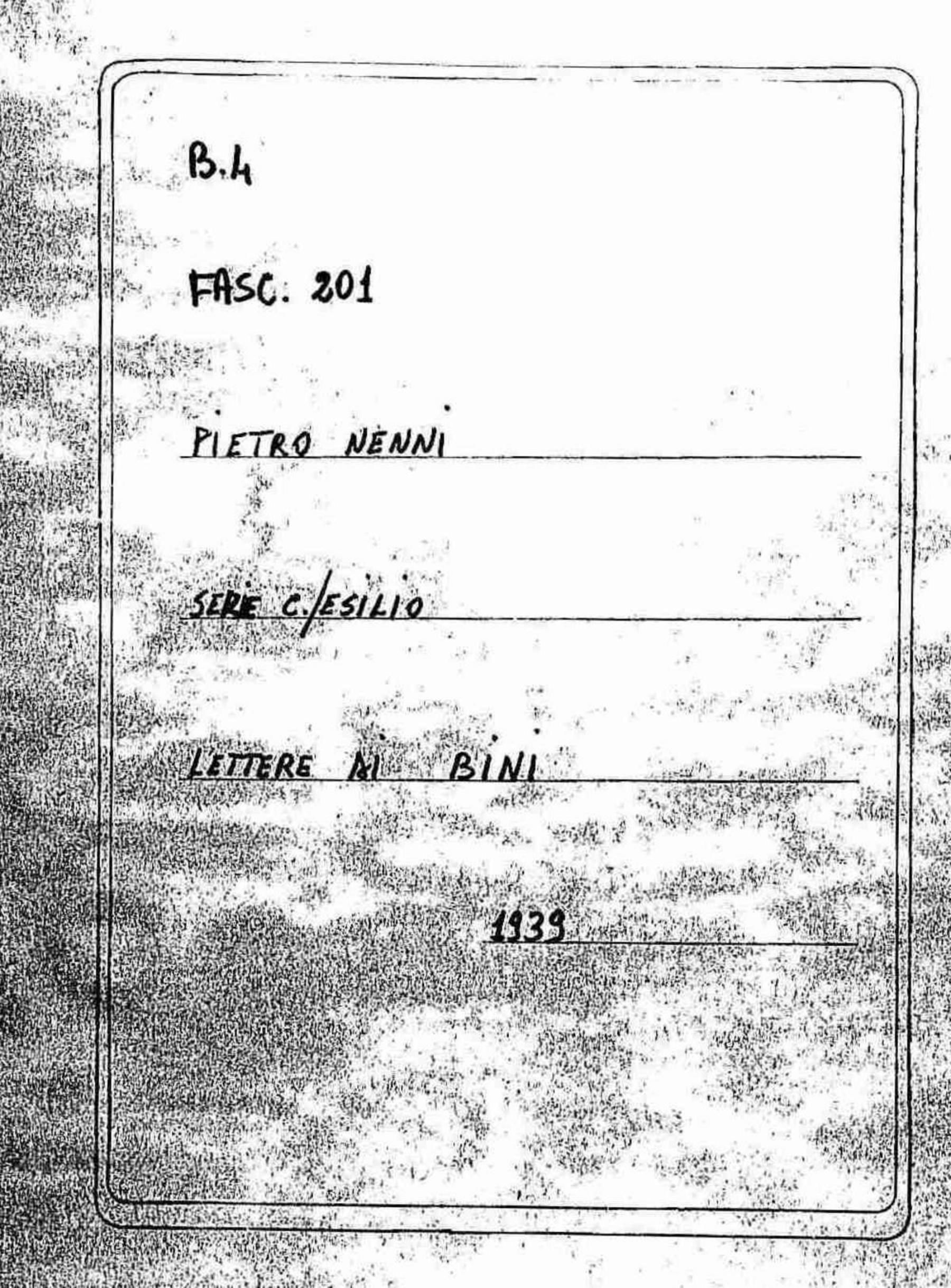 Bini, 1939 mar. 11 - giu. 24