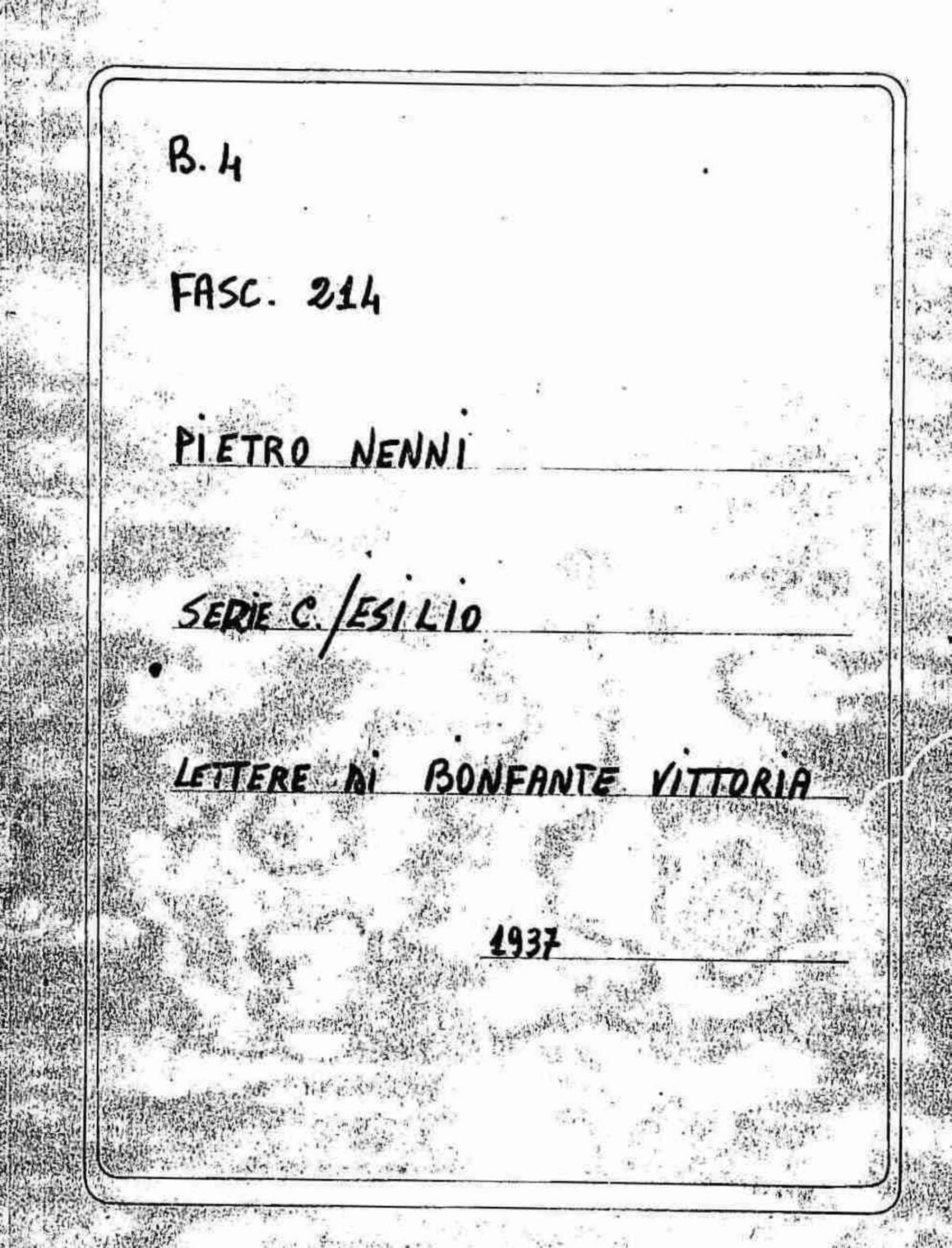 Bonfante Vittoria, 1937 ago. 13 - 28