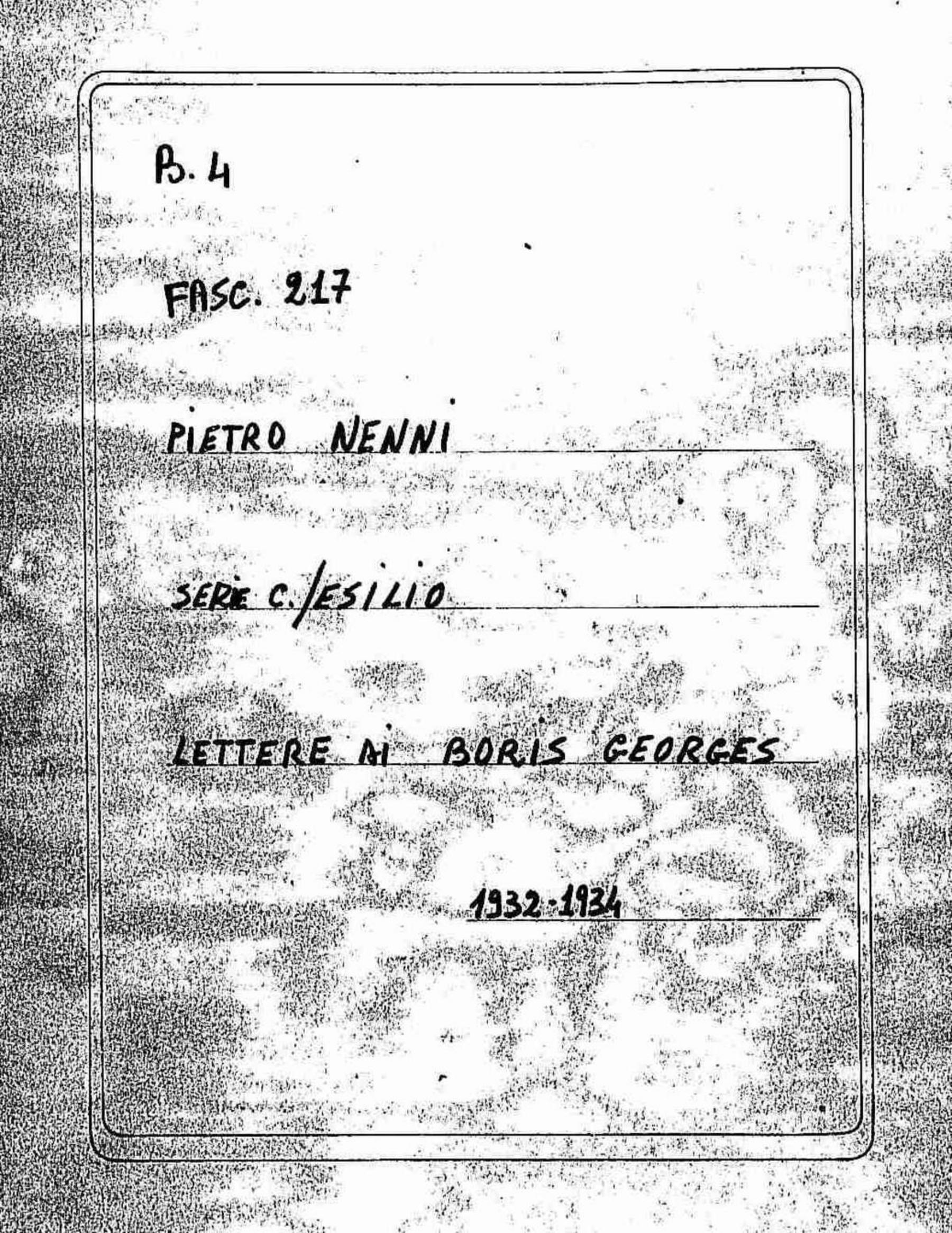 Boris Georges, 1932 lug. 25 - 1934 ott. 27