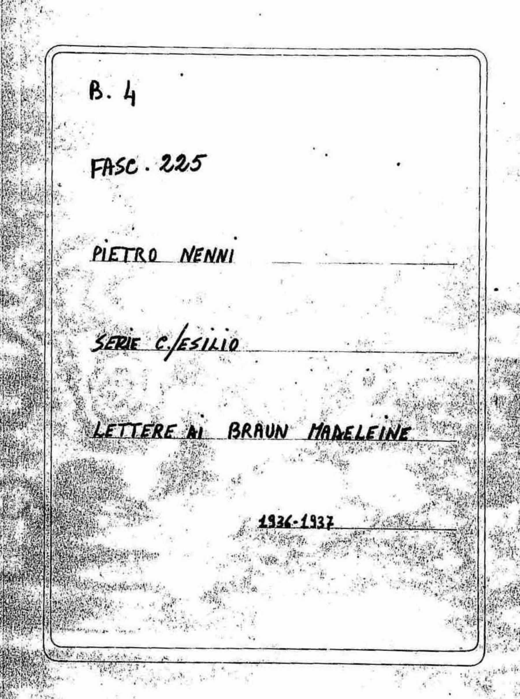 Braun Madeleine, 1936 ott. 7 - 1937 nov. 9