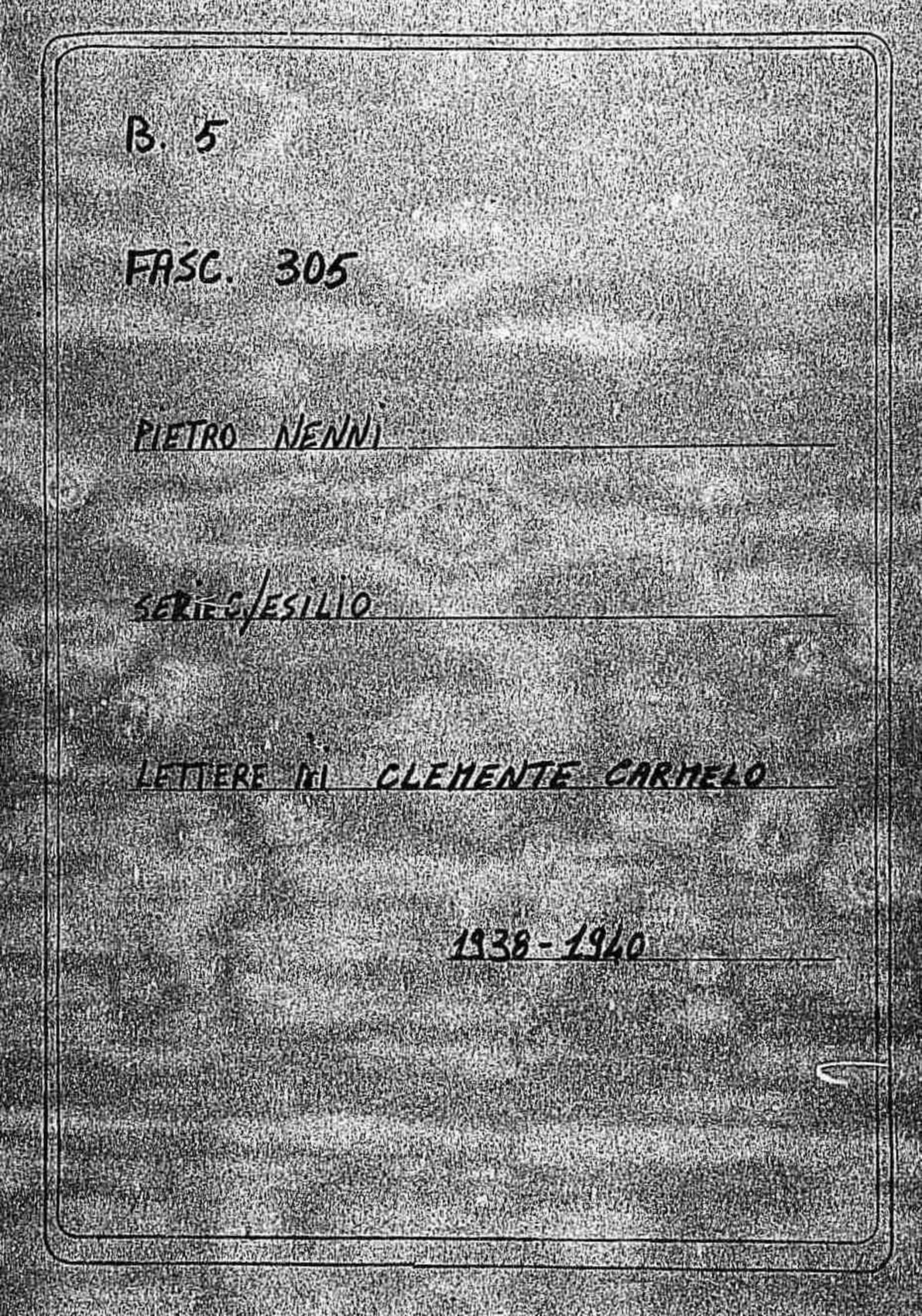 Clemente Carmelo, 1938 nov. 23 - 1940 feb. 12