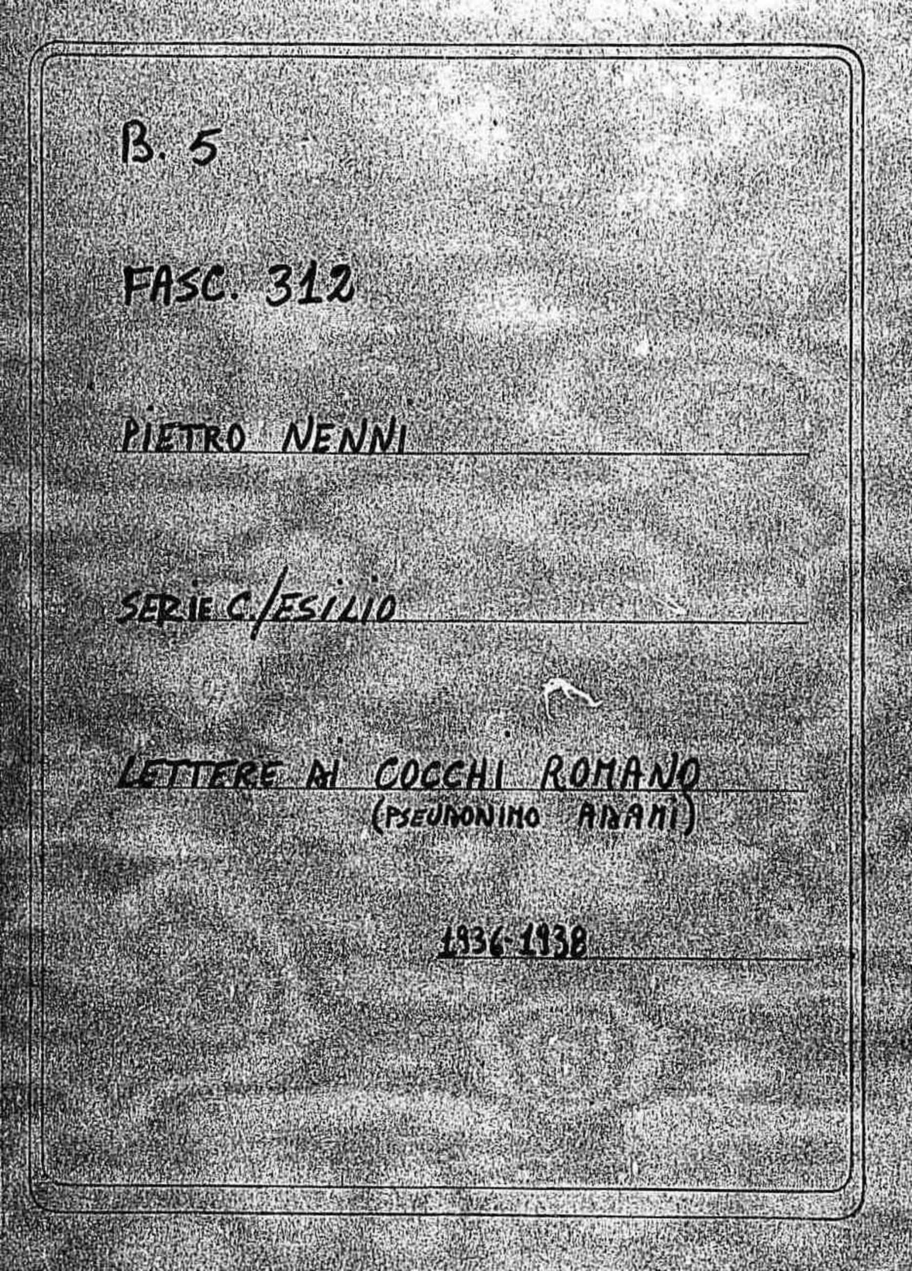 Cocchi Romano (pseudonimo Adami), 1936 mar. 17 - 1938 lug. 29
