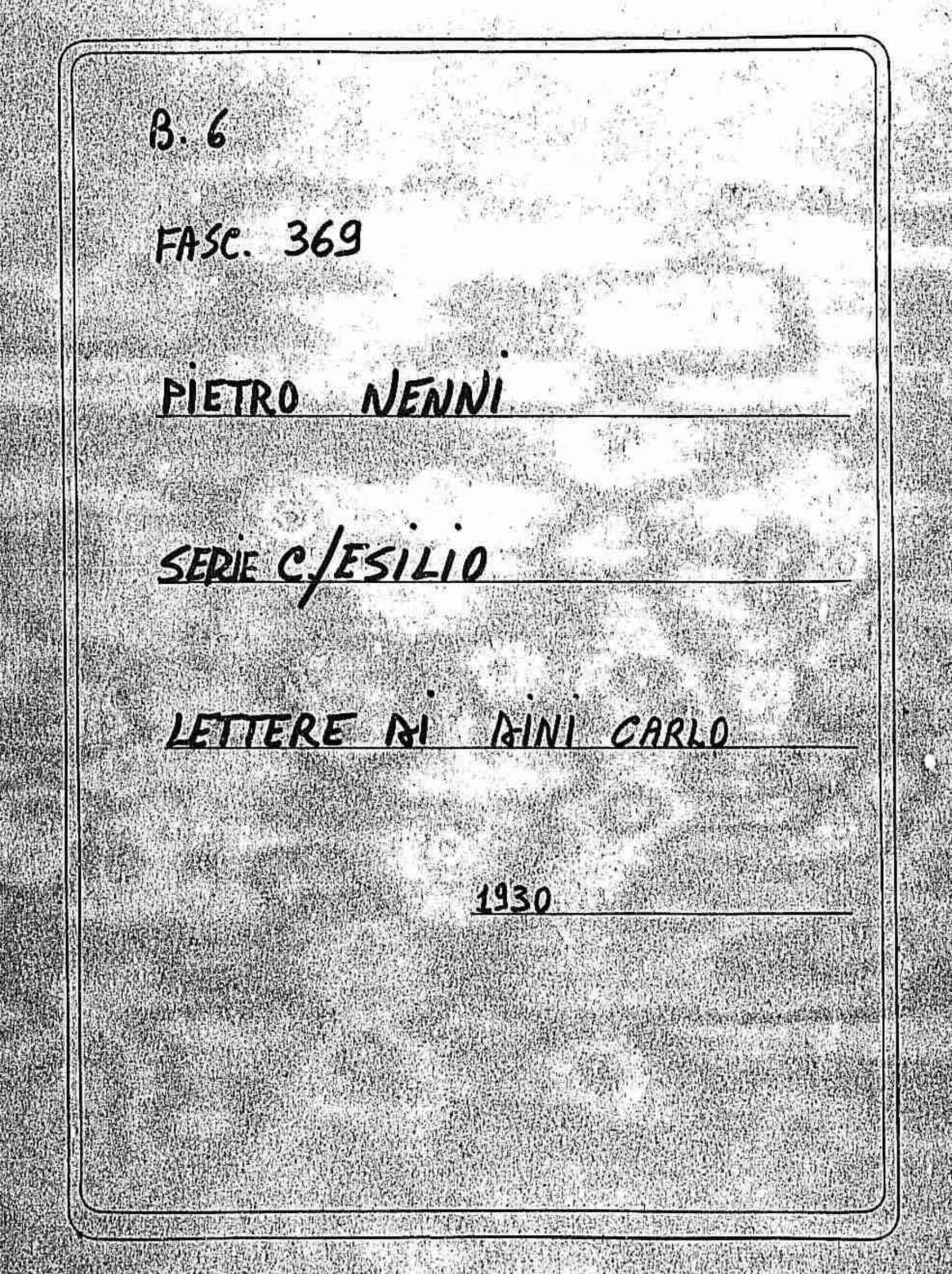 Dini Carlo, 1930 ott. 19