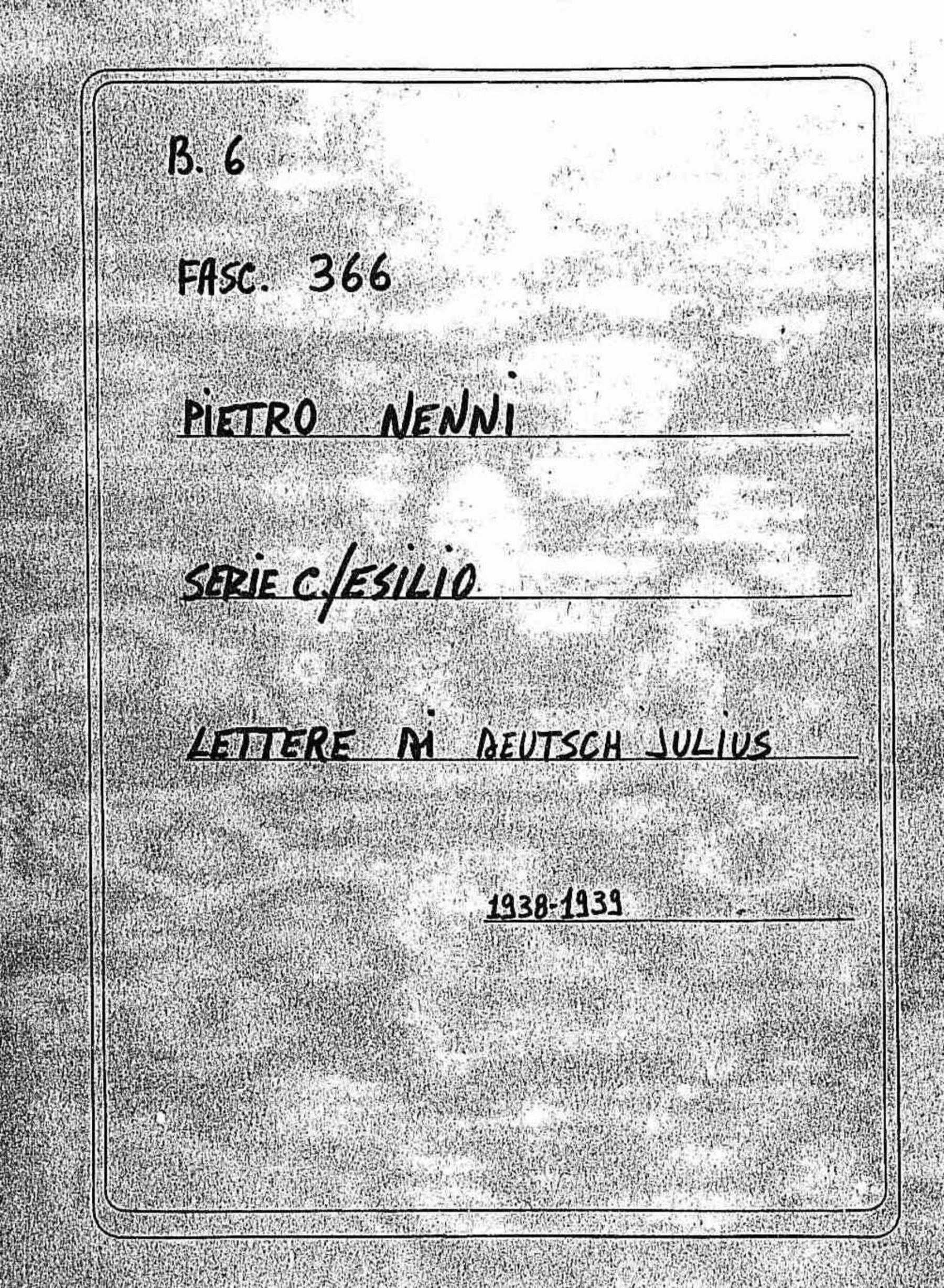 Deutsch Julius, 1938 mar. 30 - 1939 nov. 17