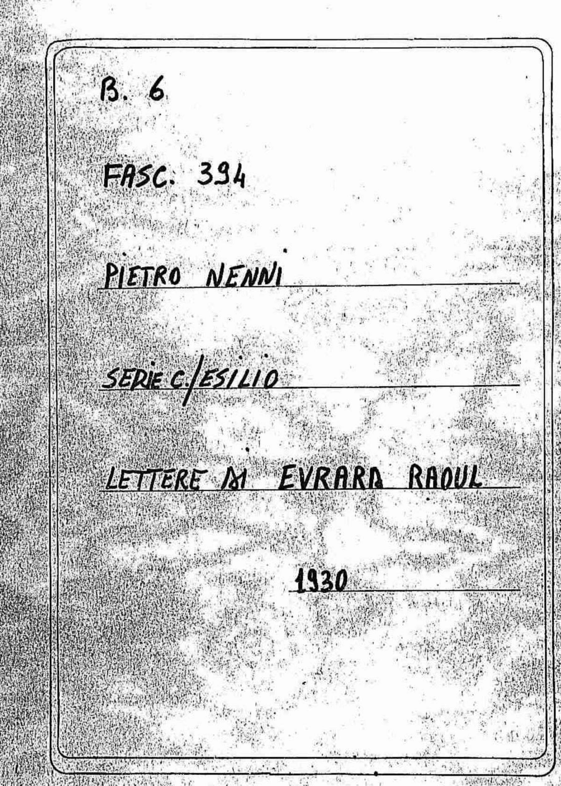 Evrard Raoul, 1930 nov. 7 - dic. 5