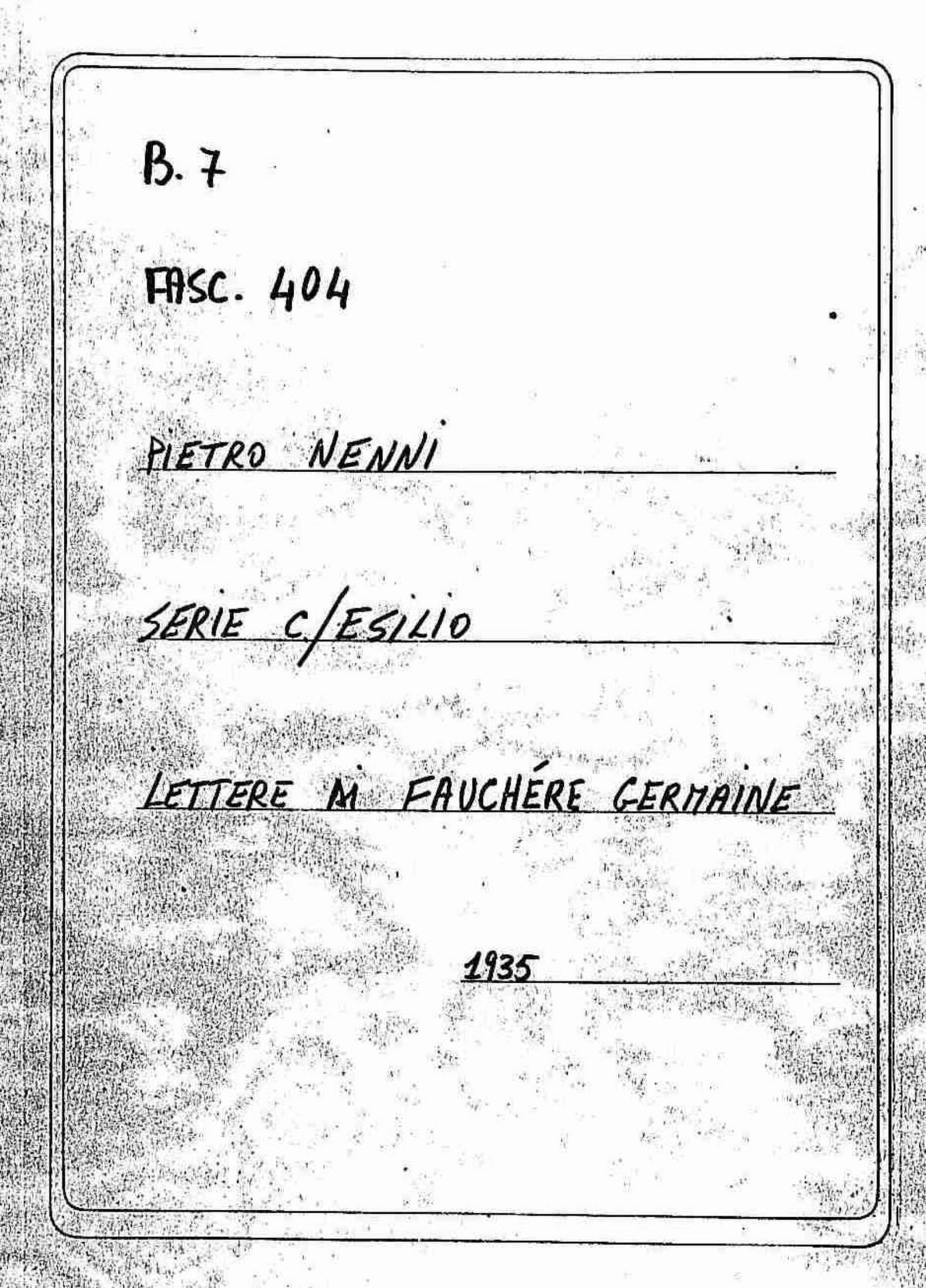 Fauchére Germaine, 1935 gen. 11 - giu. 24