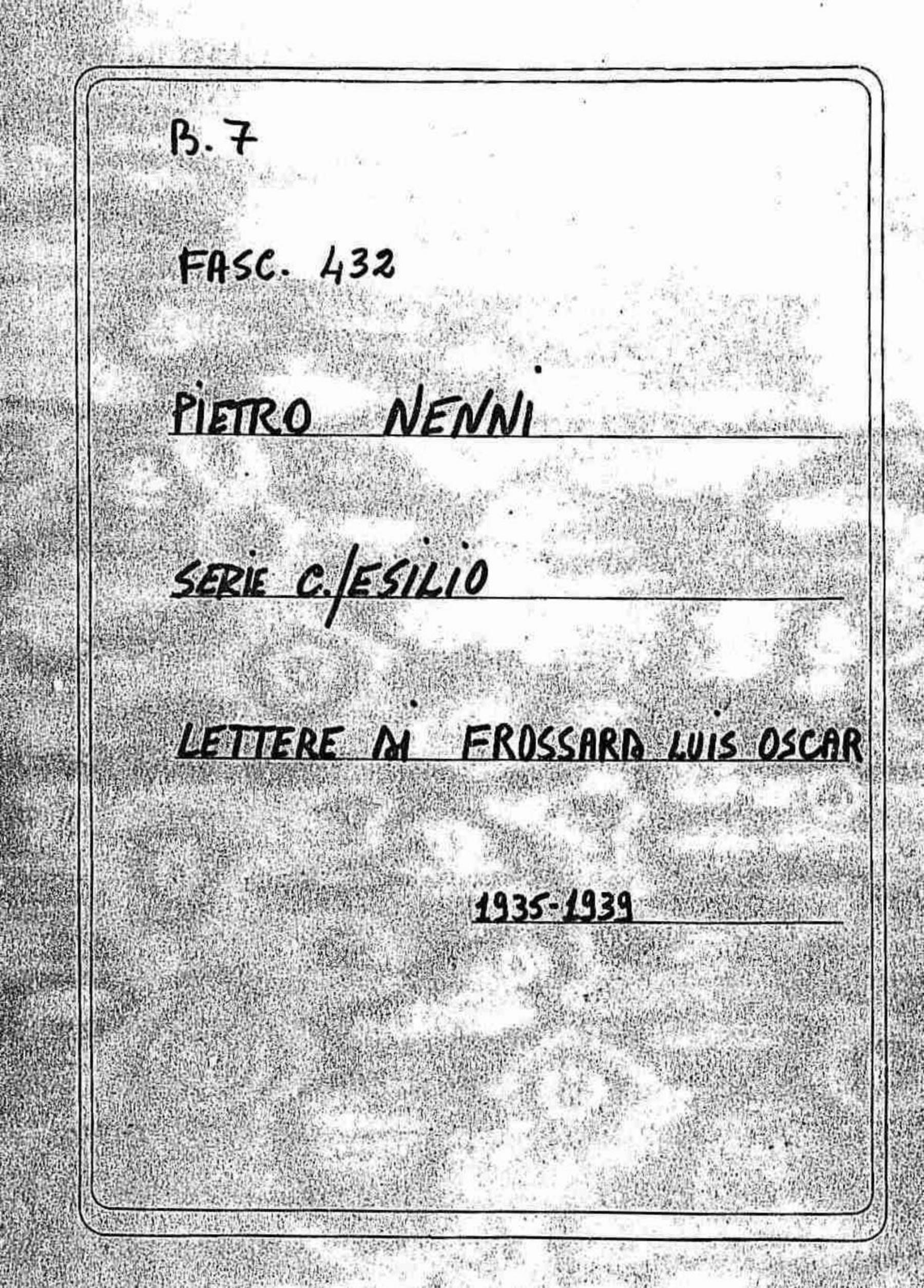 Frossard Luis Oscar, 1935 giu. 8 - 1939 mar. 3