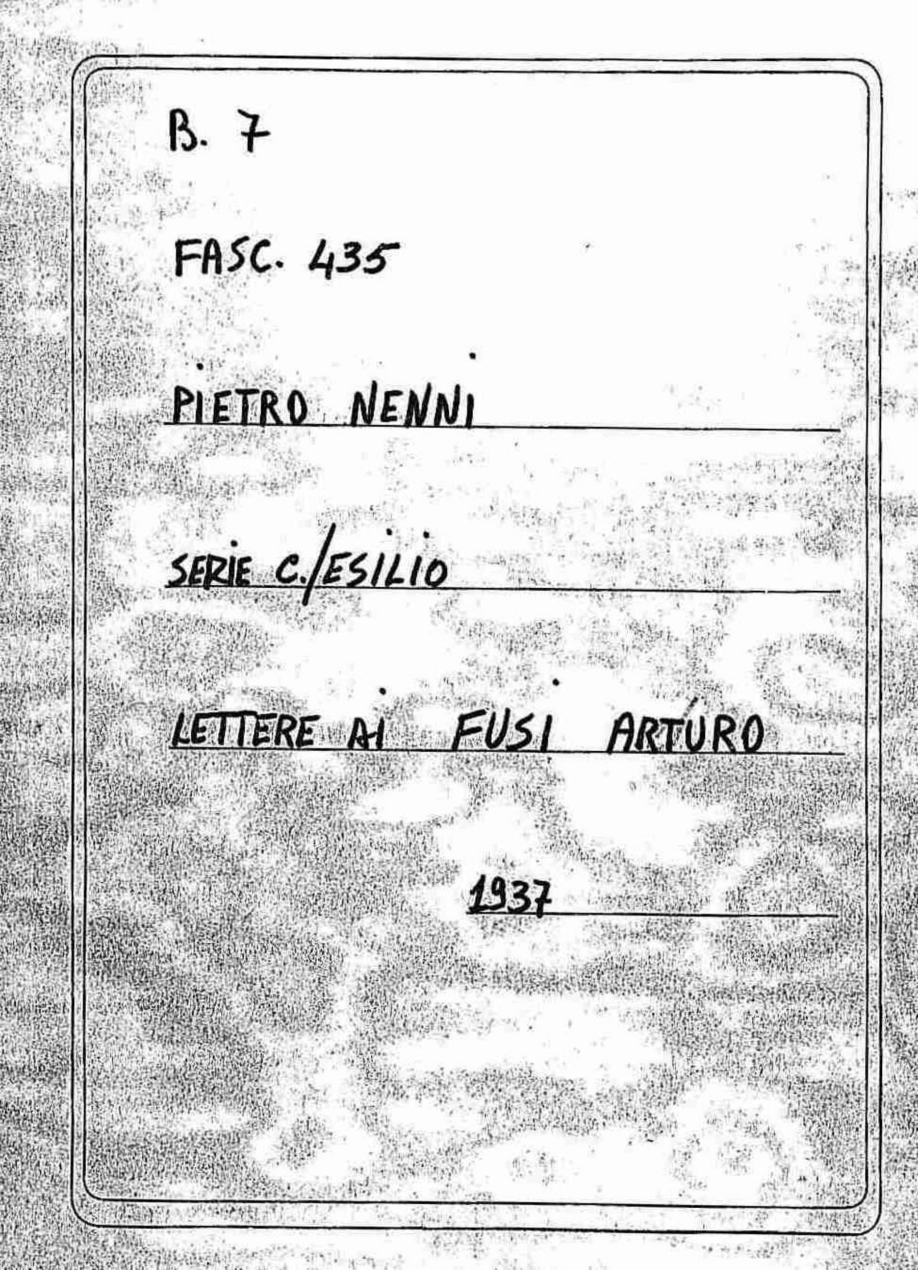 Fusi Arturo, 1933 ott. 19 - 1937 nov. 9