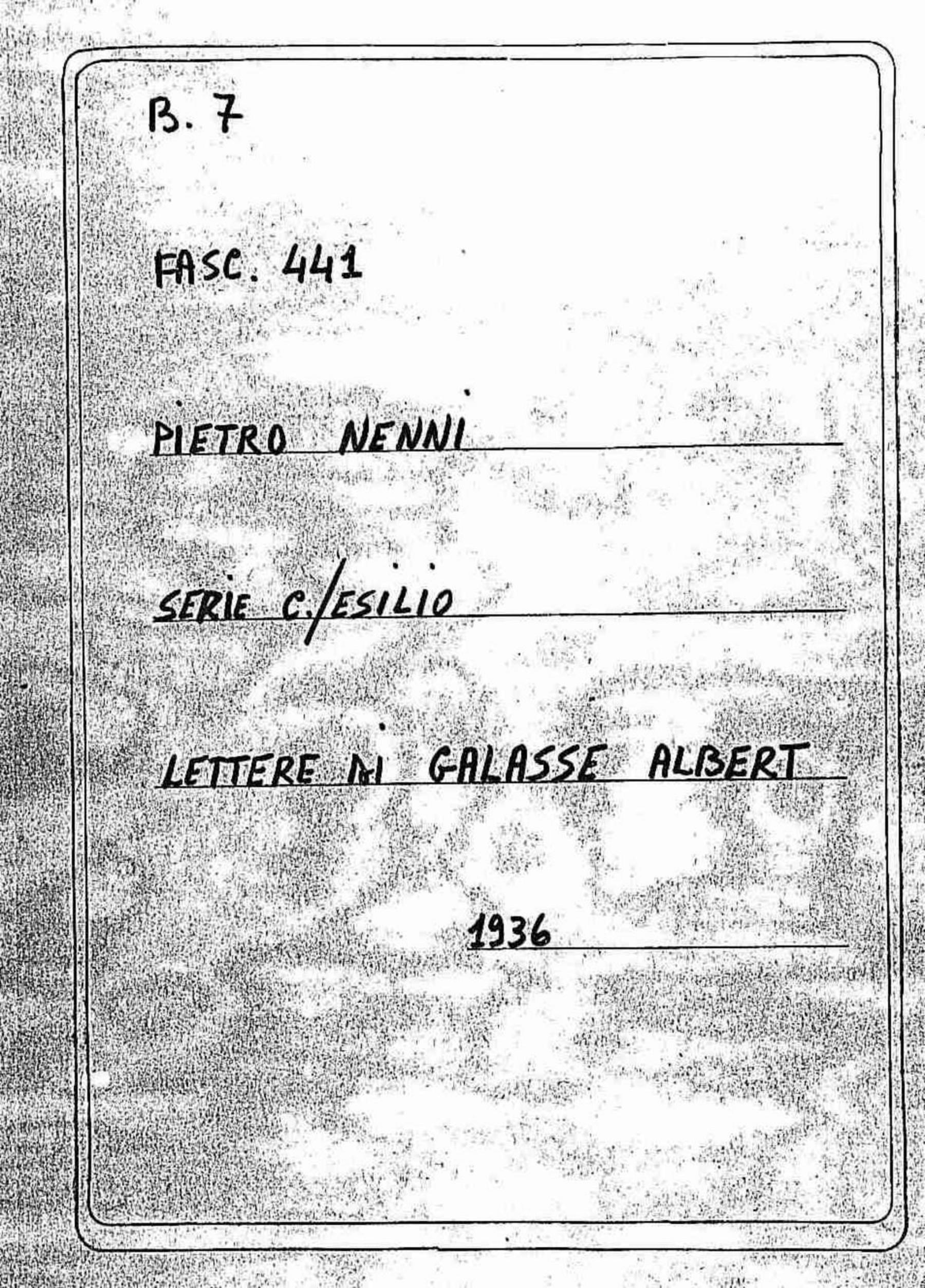 Galasse Albert, 1936 giu. 29