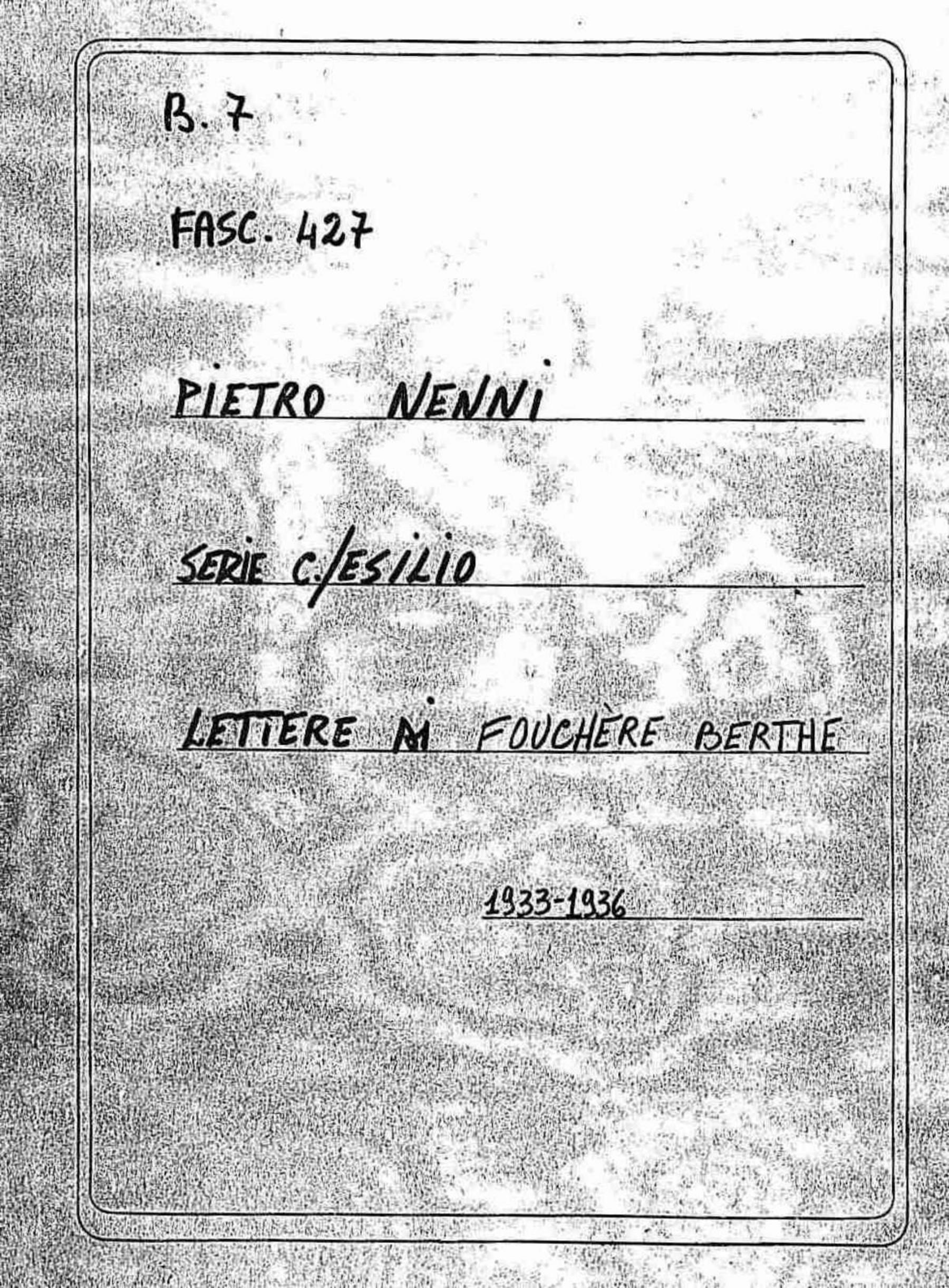 Fouchere Berthe, 1933 apr. 27 - 1936 giu. 6