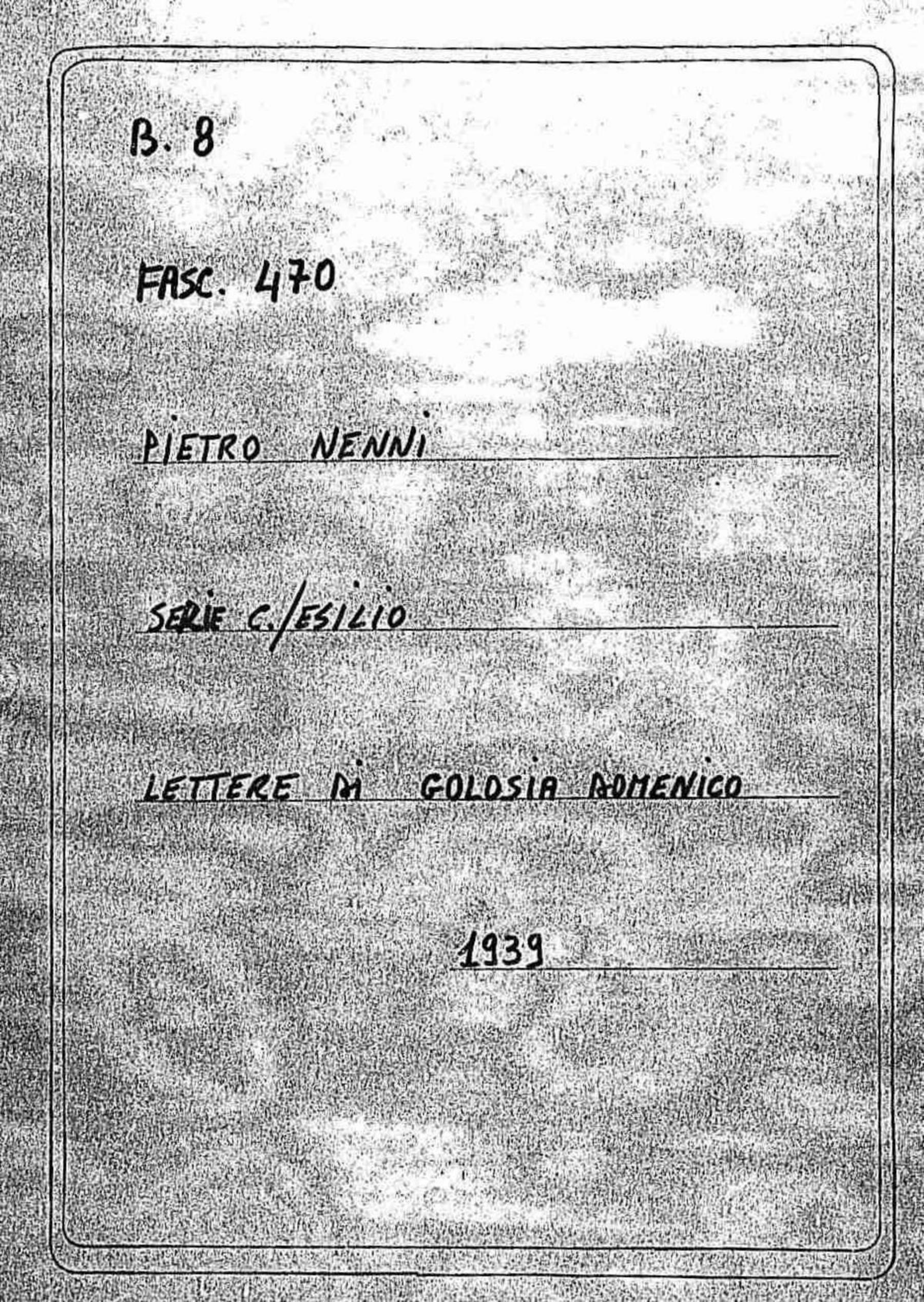 Golosia Domenico, 1939 mar. 30