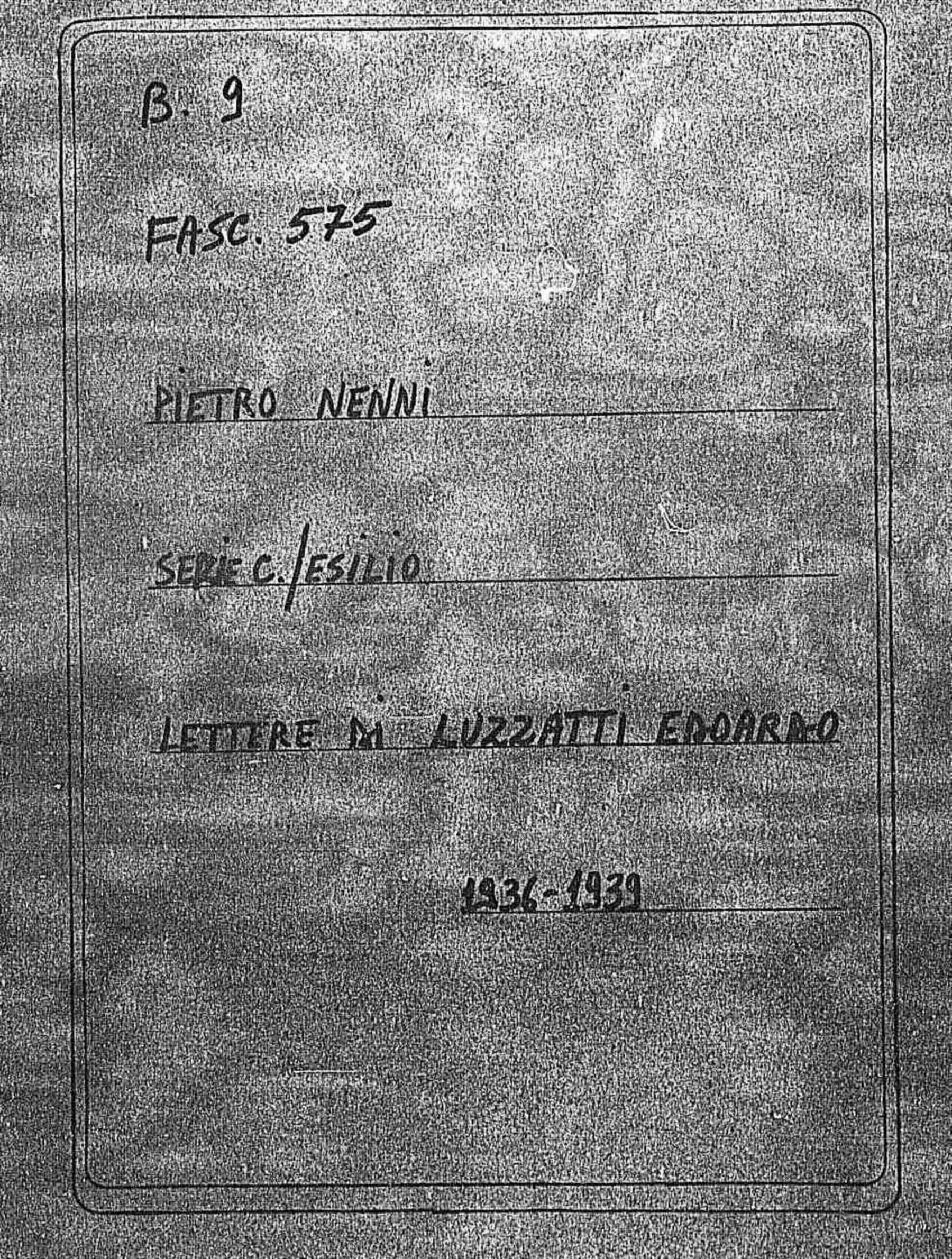 Luzzatti Edoardo, 1936 apr. 14 - 1939 gen. 15