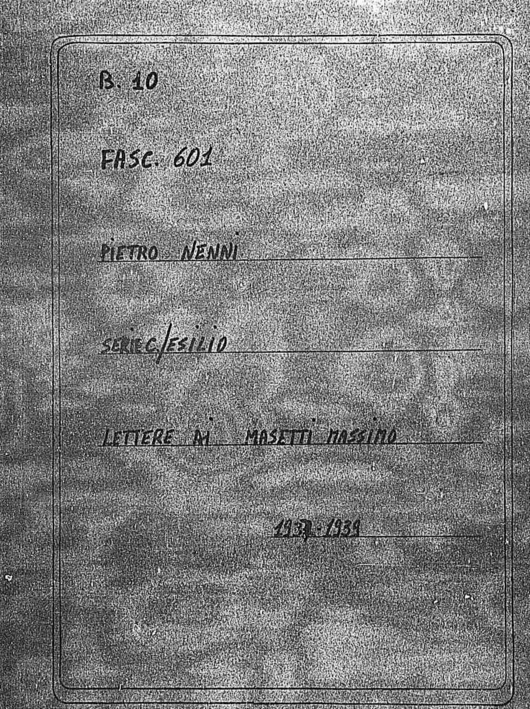 Masetti Massimo, 1937 nov. 13 - 1939 mag. 27