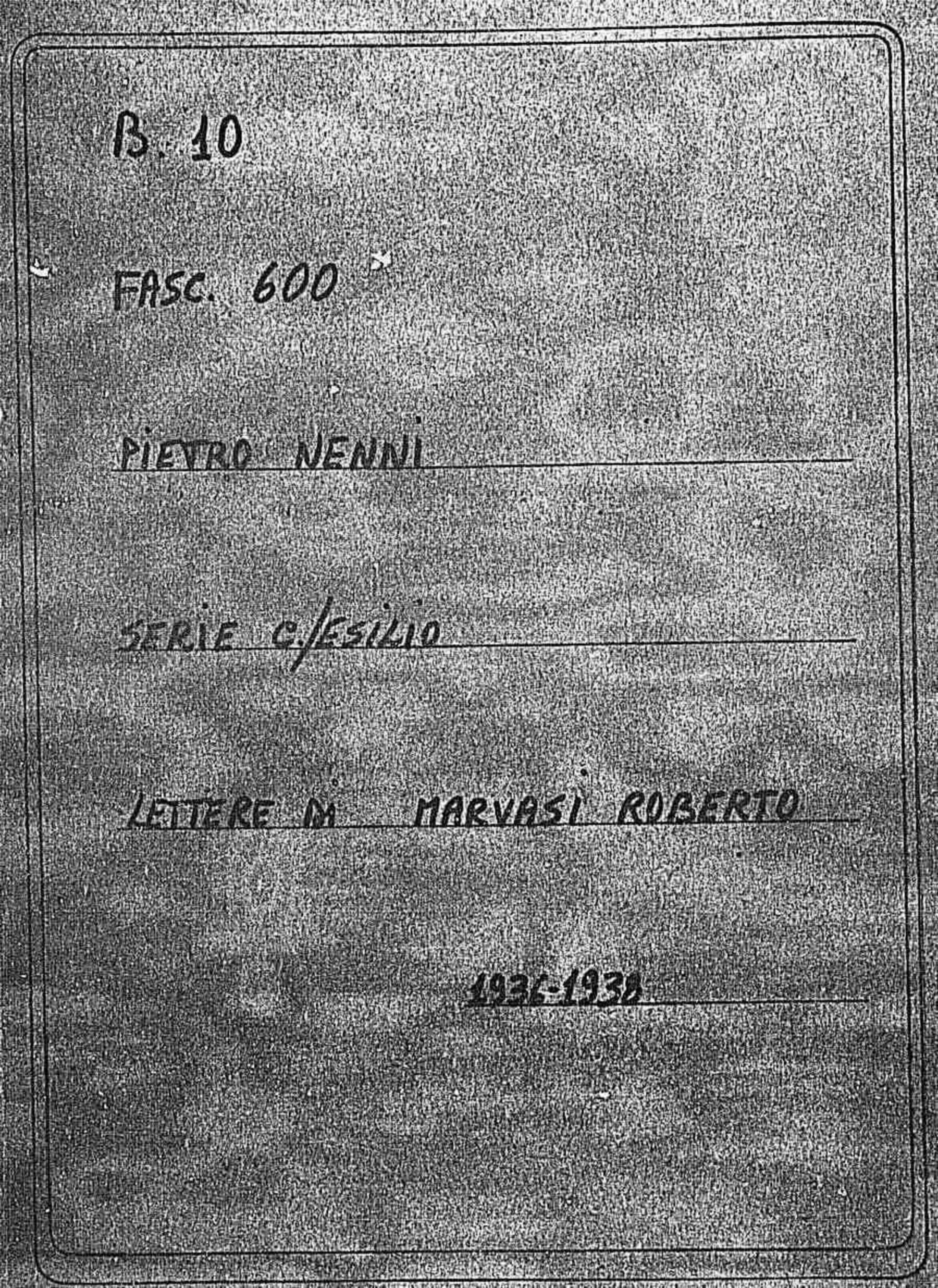 Marvasi Roberto, 1936 feb. 22 - 1938 set. 27