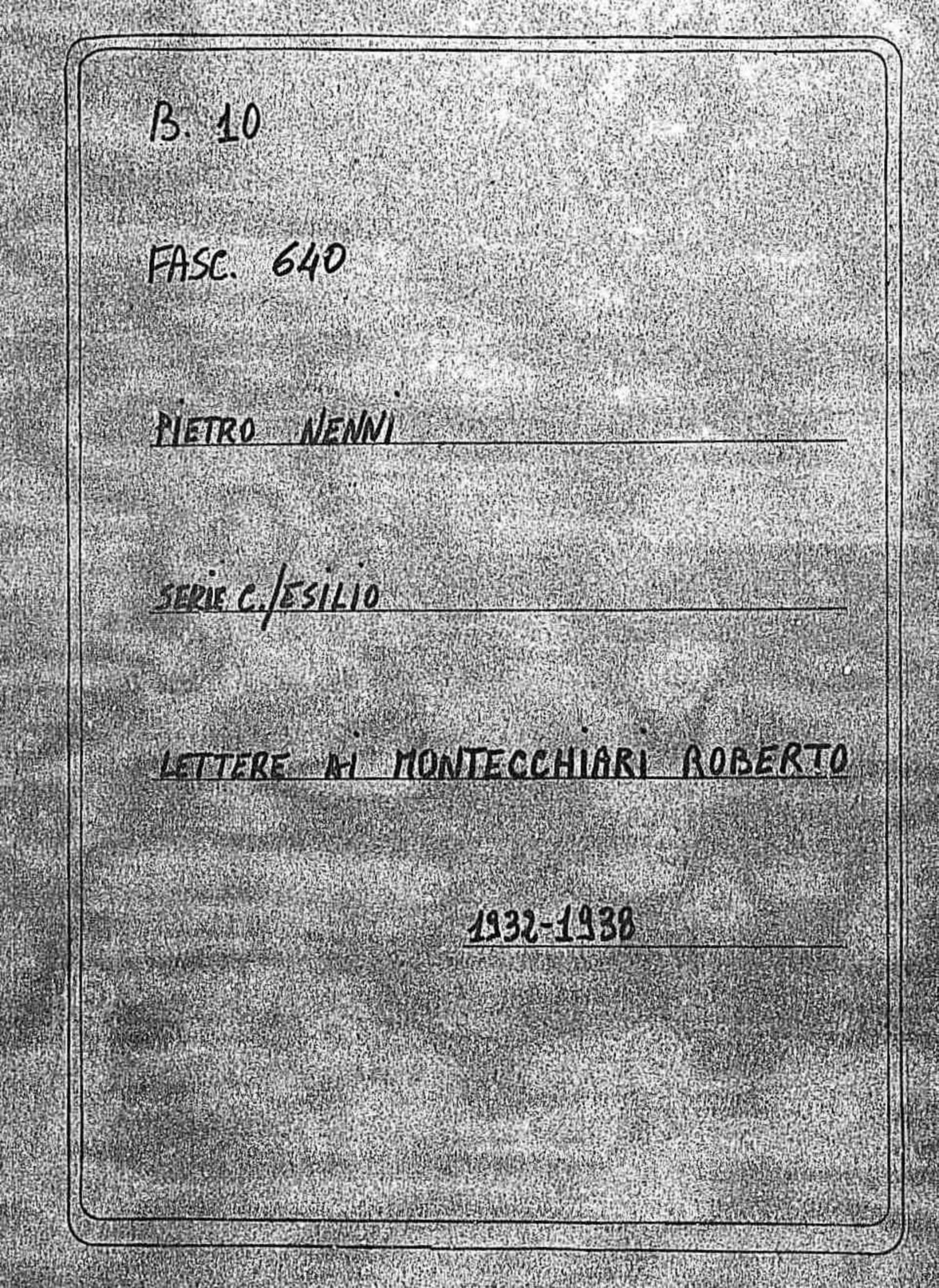 Montecchiari Roberto, 1932 giu. 16 - 1938 feb. 2