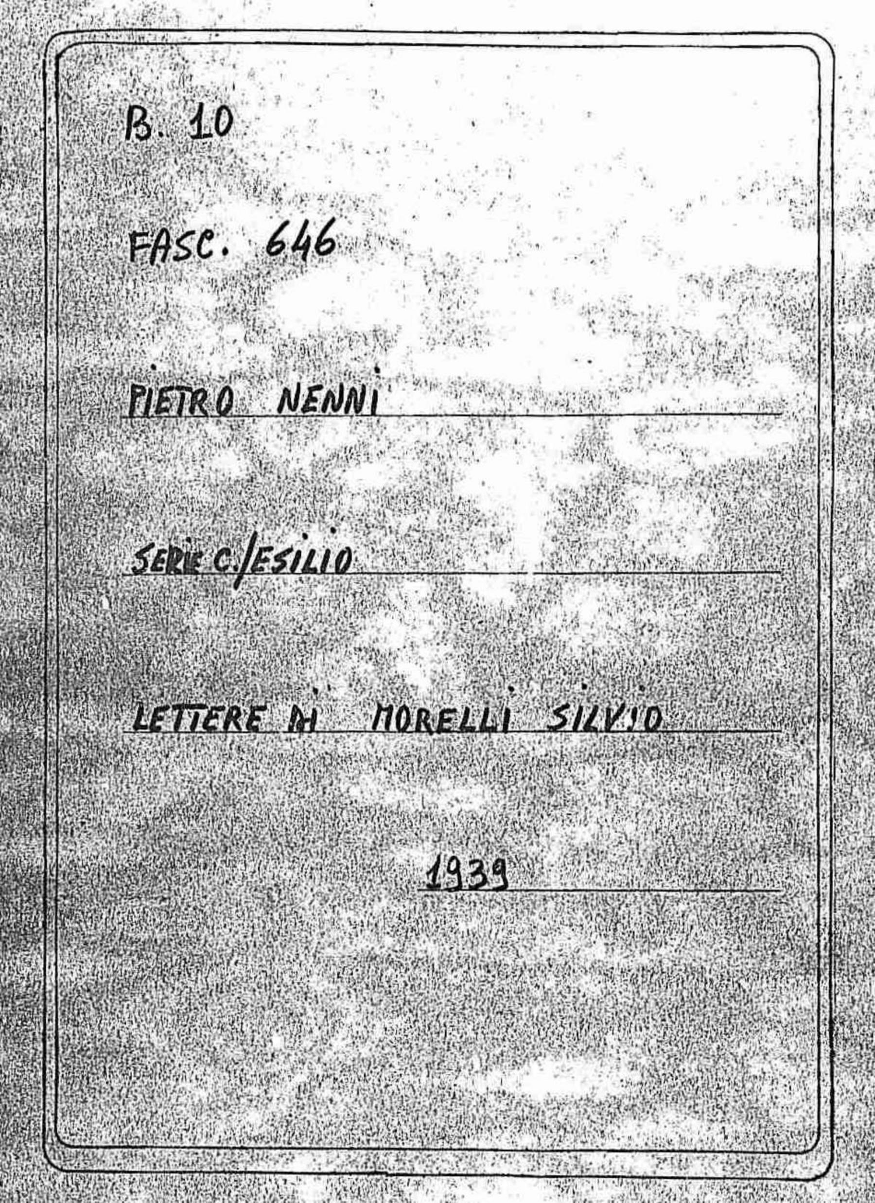 Morelli Silvio, 1939 nov. 25 - dic. 13