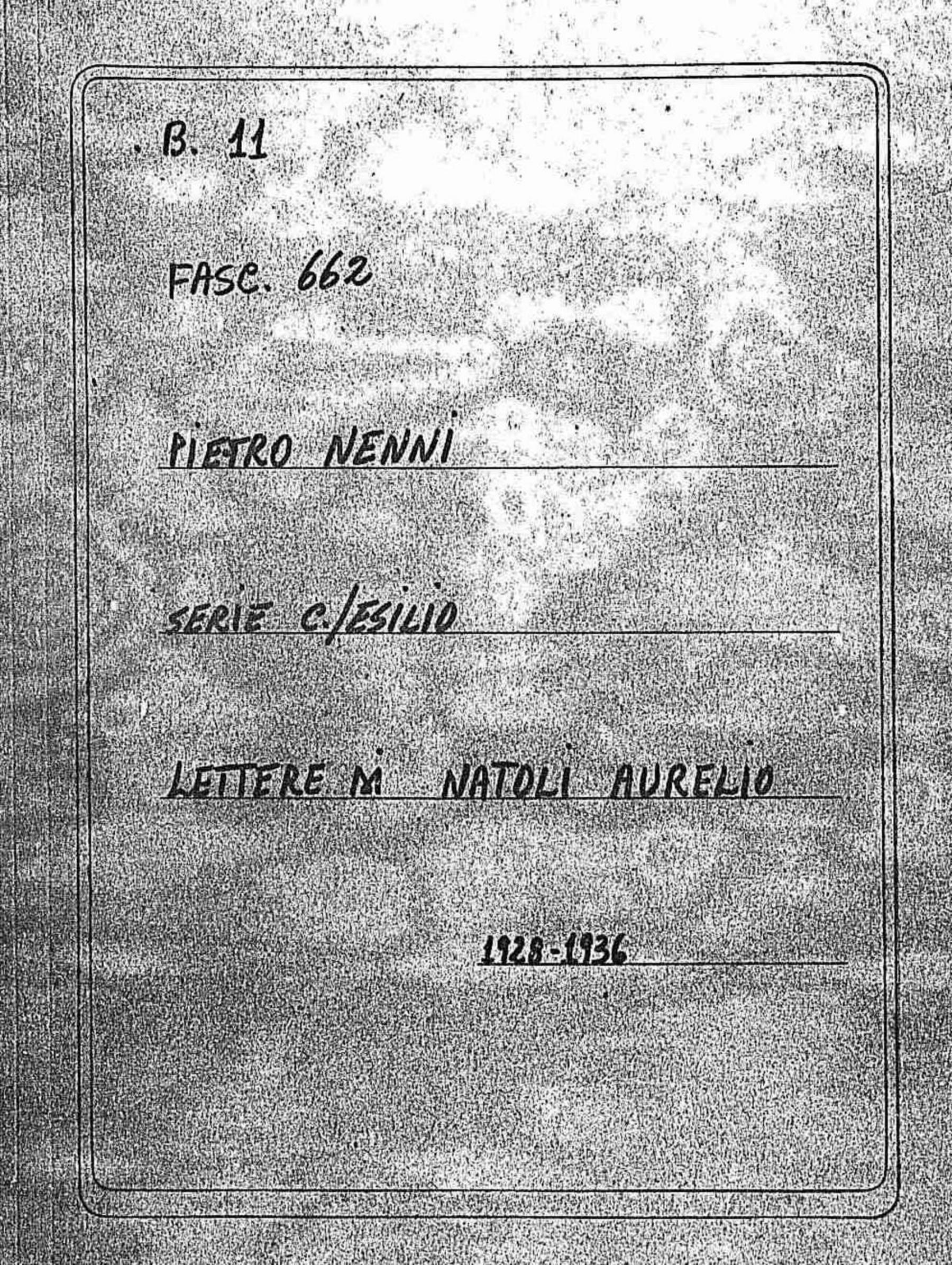 Natoli Aurelio, 1928 feb. 7 - 1936 feb. 24