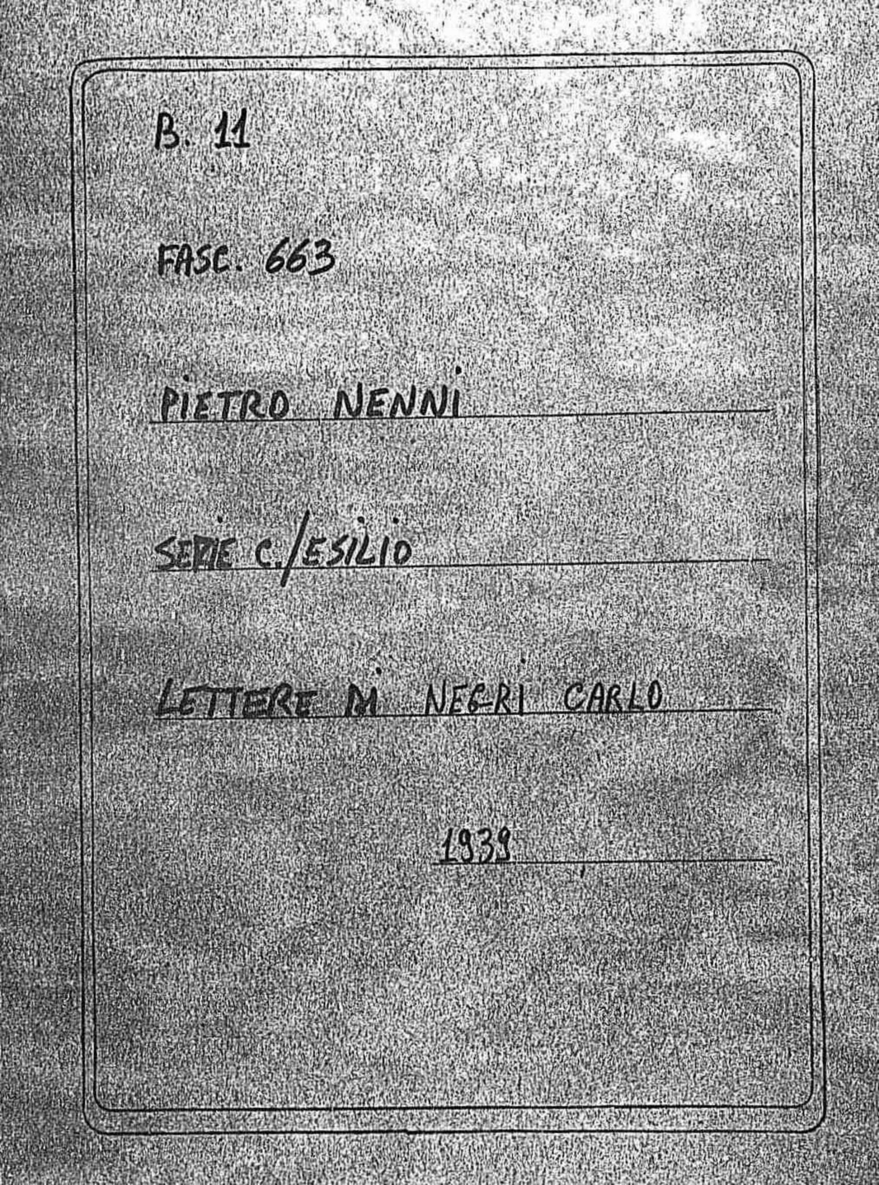 Negri Carlo, 1939 lug. 28