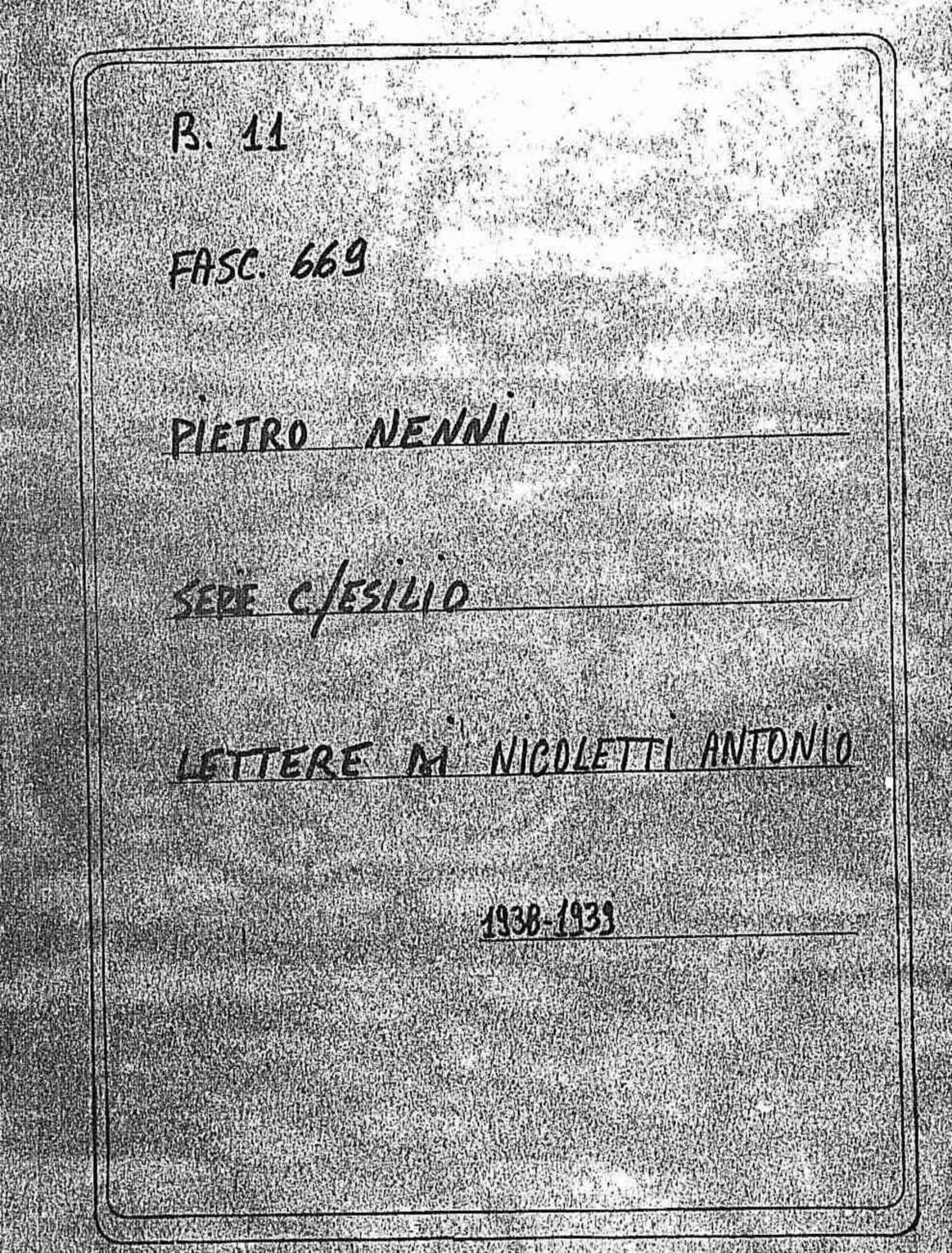 Nicoletti Antonio, 1938 mag. 1 - lug. 17