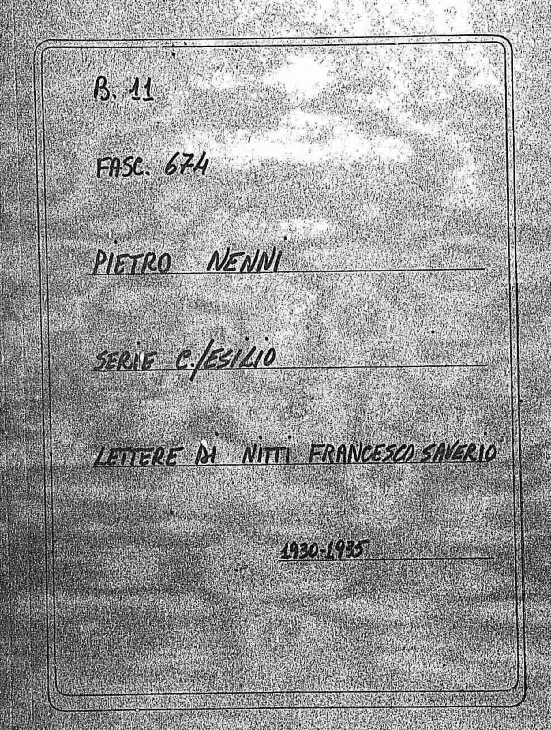 Nitti Francesco Saverio, 1930 mag. 12 - 1935 feb. 19